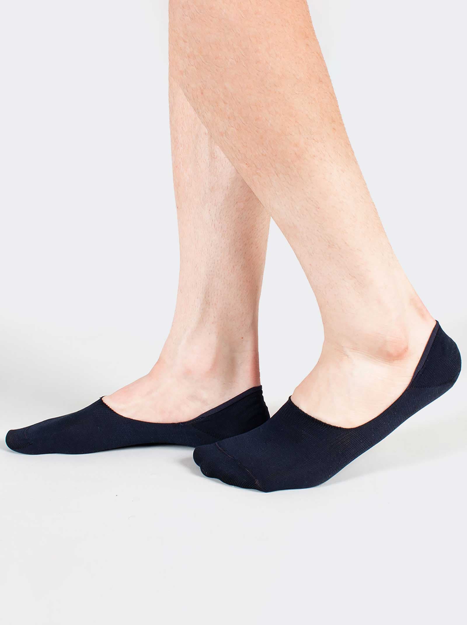 Unisex Mercerized Cotton No-Show Socks with Non-Slip Heel - 6 Pairs