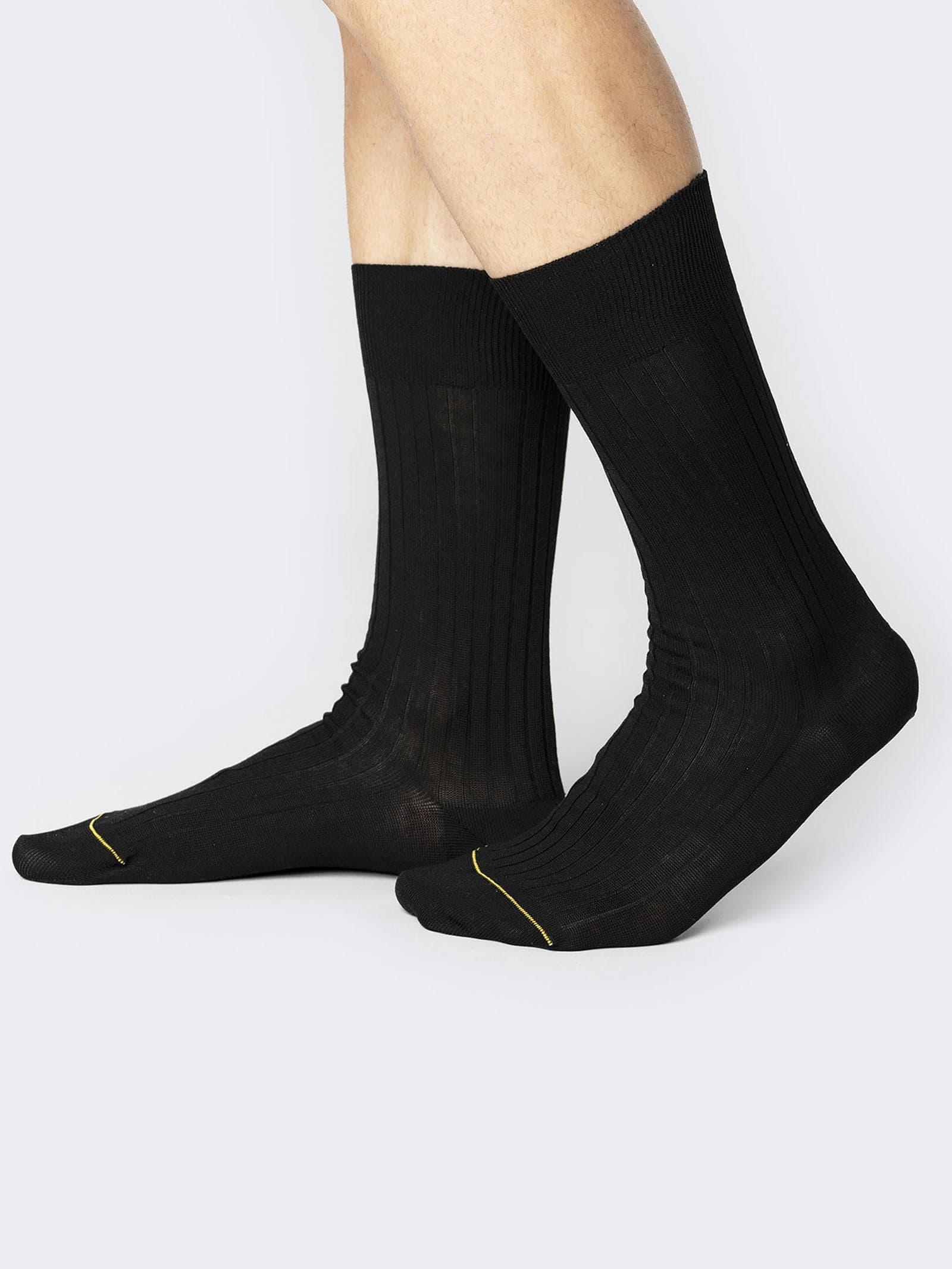 Men's mid-calf length short socks classic style, medium weight cotton - reinforced toe - Made in Italy - Image 1