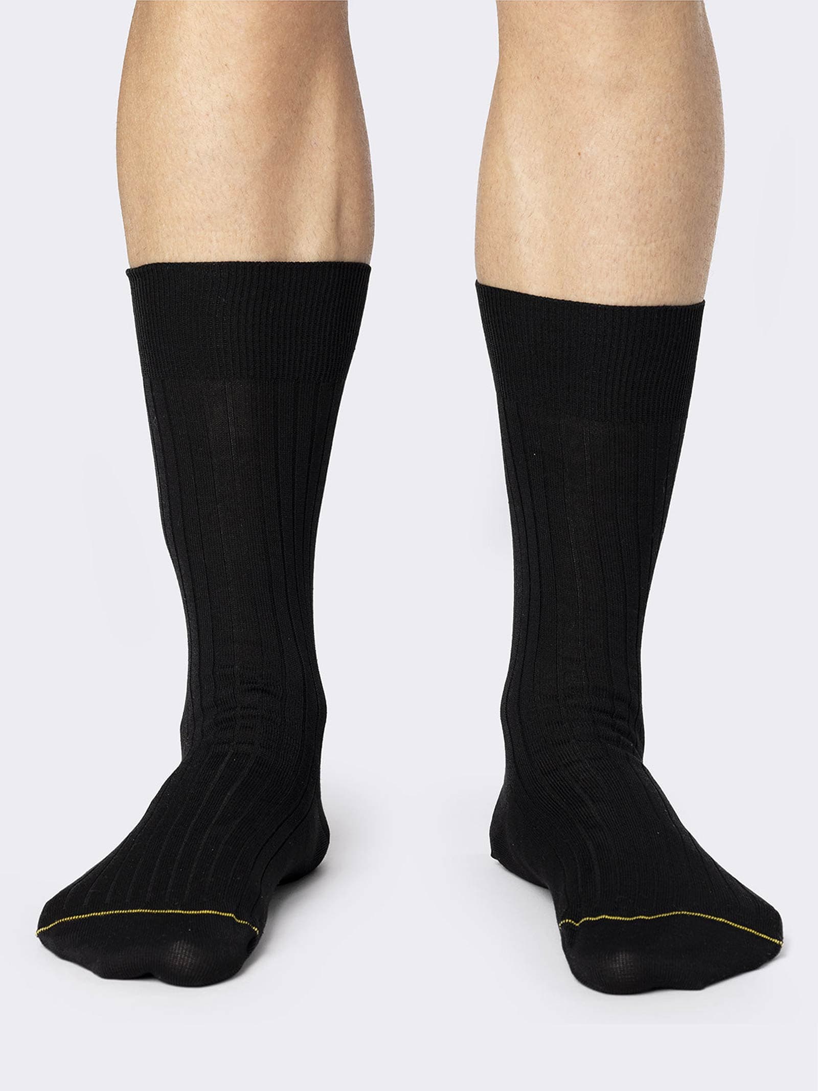 Men's mid-calf length short socks classic style, medium weight cotton - reinforced toe - Made in Italy - Image 2