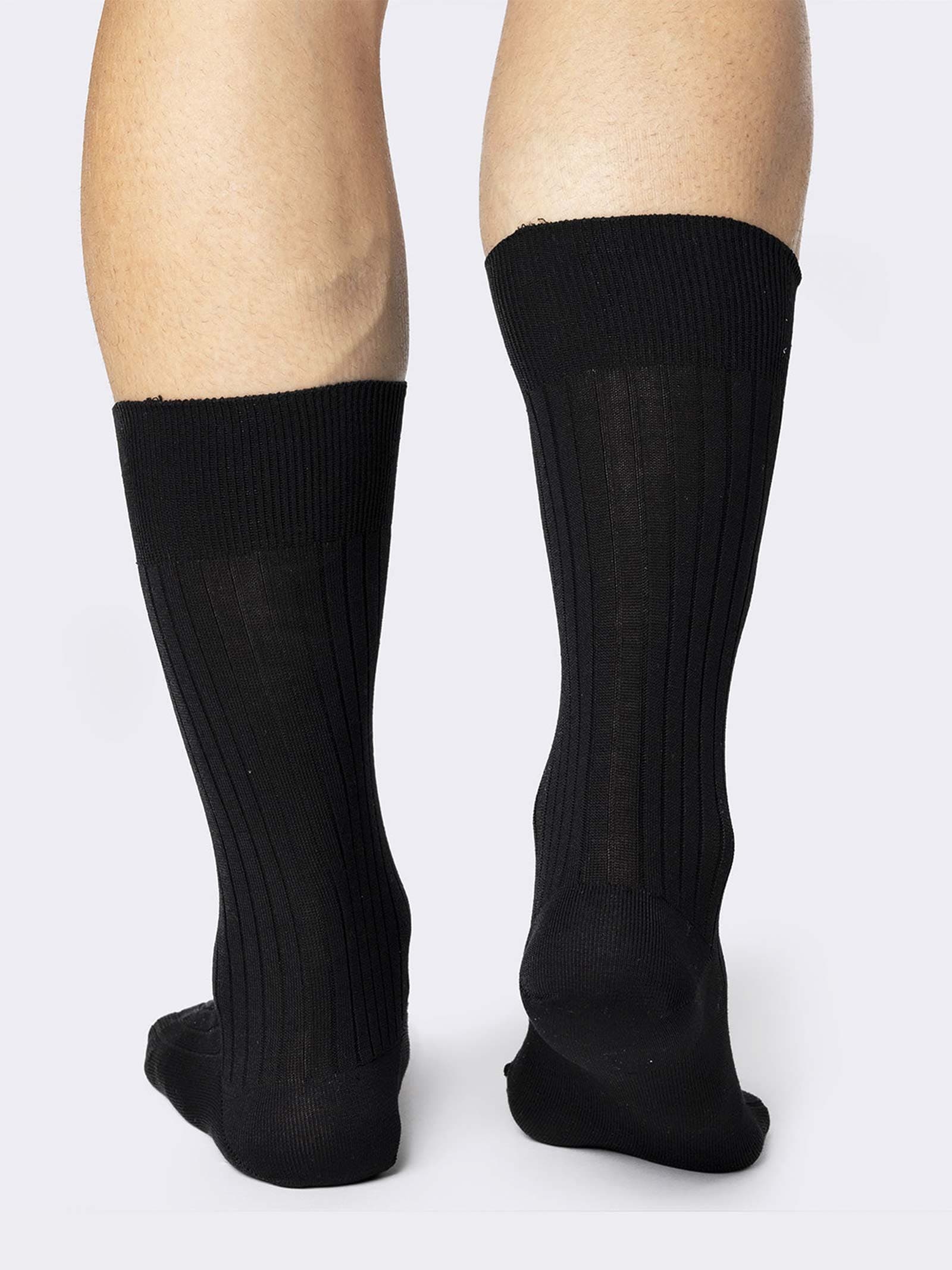 Men's mid-calf length short socks classic style, medium weight cotton - reinforced toe - Made in Italy - Image 3