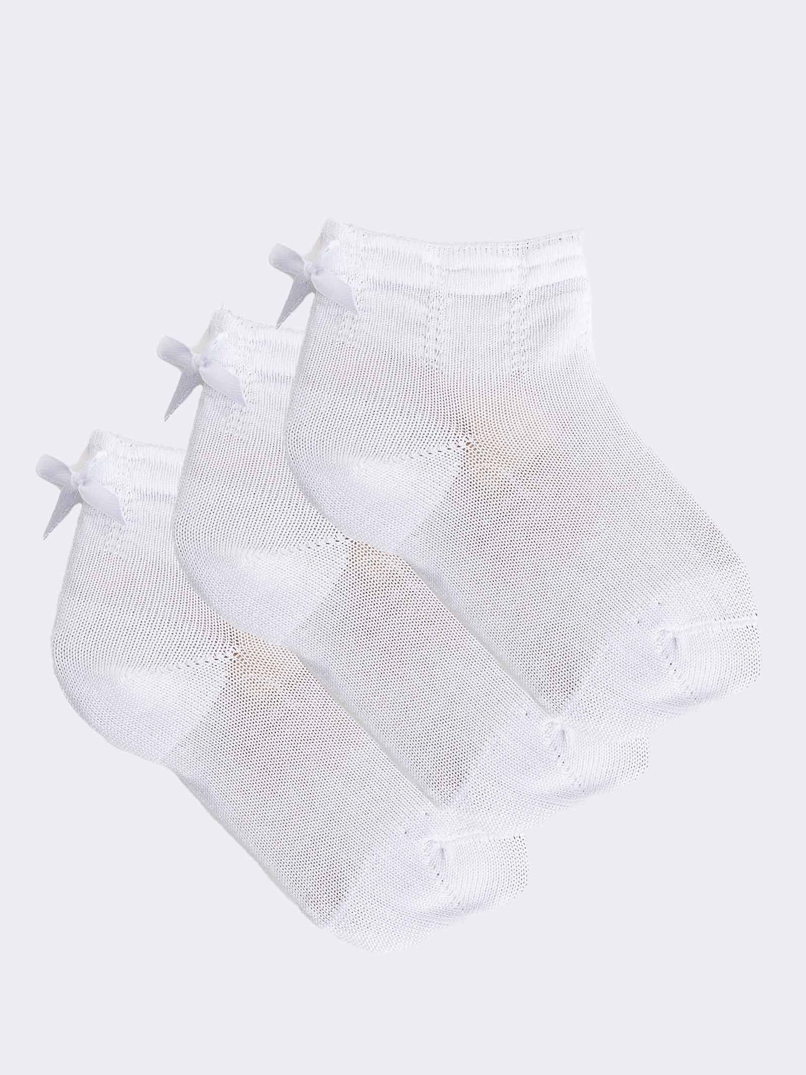 Baby Lace Socks with bow - 3 Pairs - Fresh Cotton - 0-2 Years - Image 1