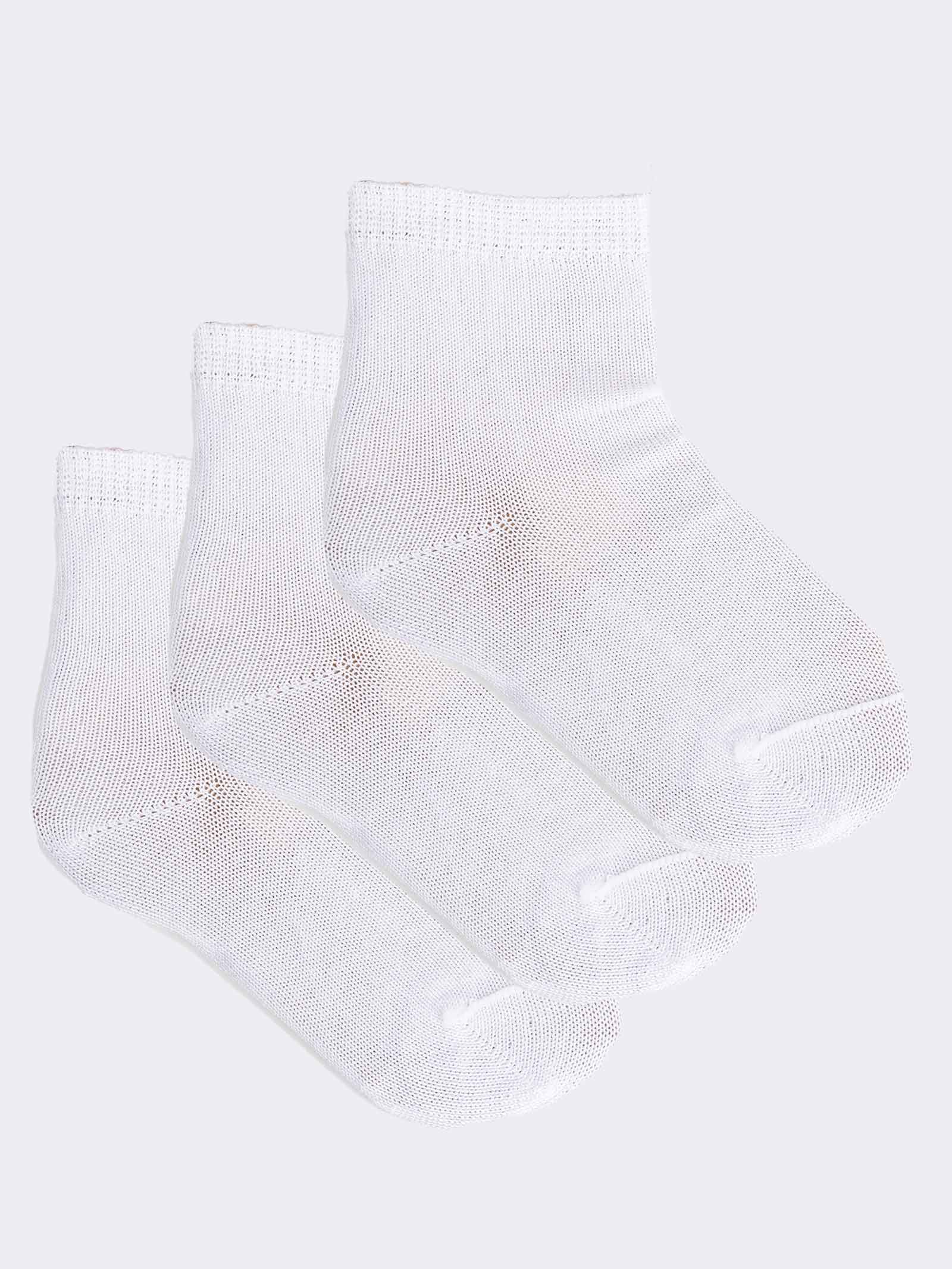 3 Pares de Calcetines Cortos para Bebés de Color Sólido - Made in Italy - Algodón Fresco 0-2 Años - Image 1