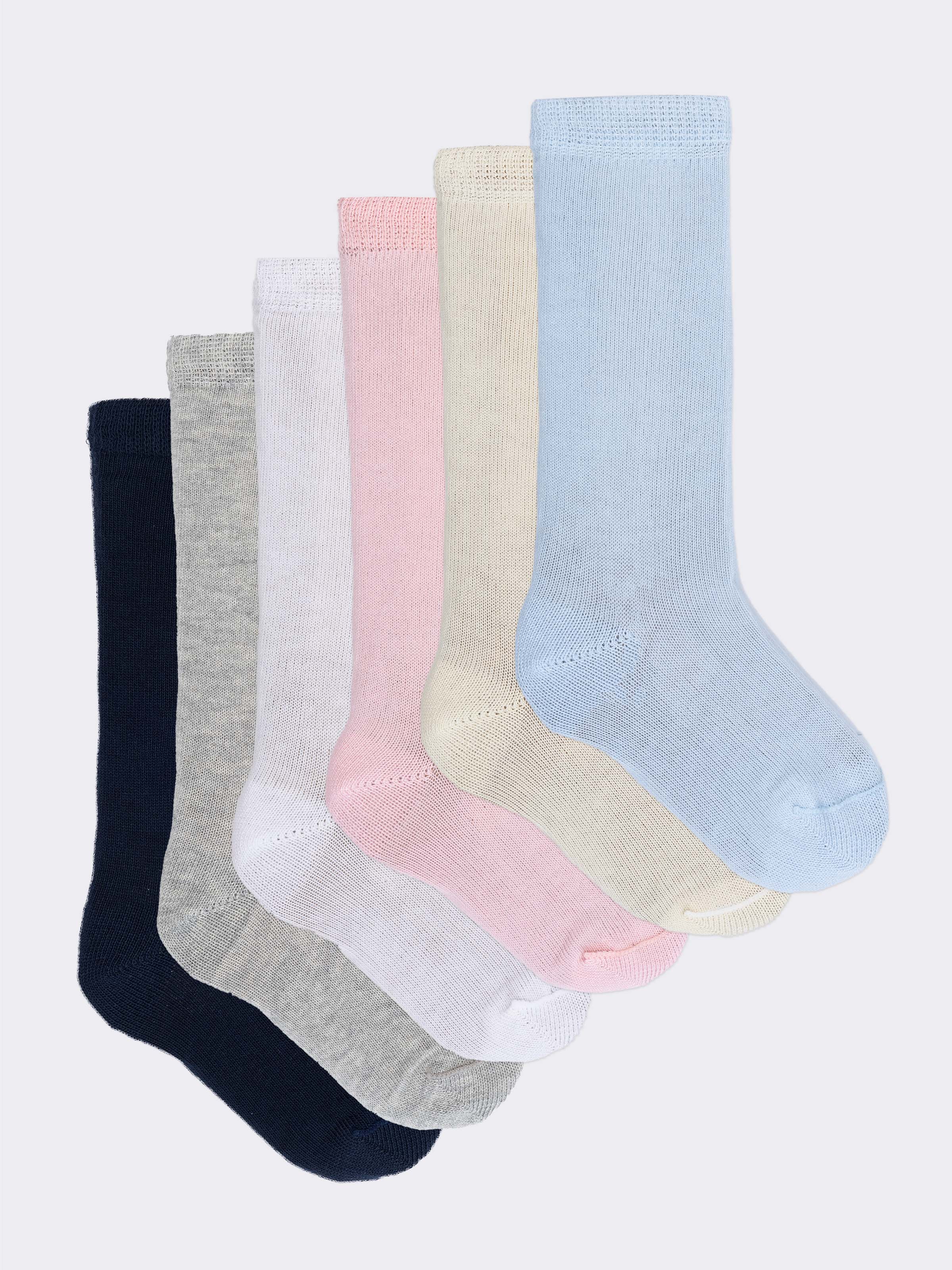 6 Paar Baby Lange Socken aus Warmem Baumwolle - Hergestellt in Italien