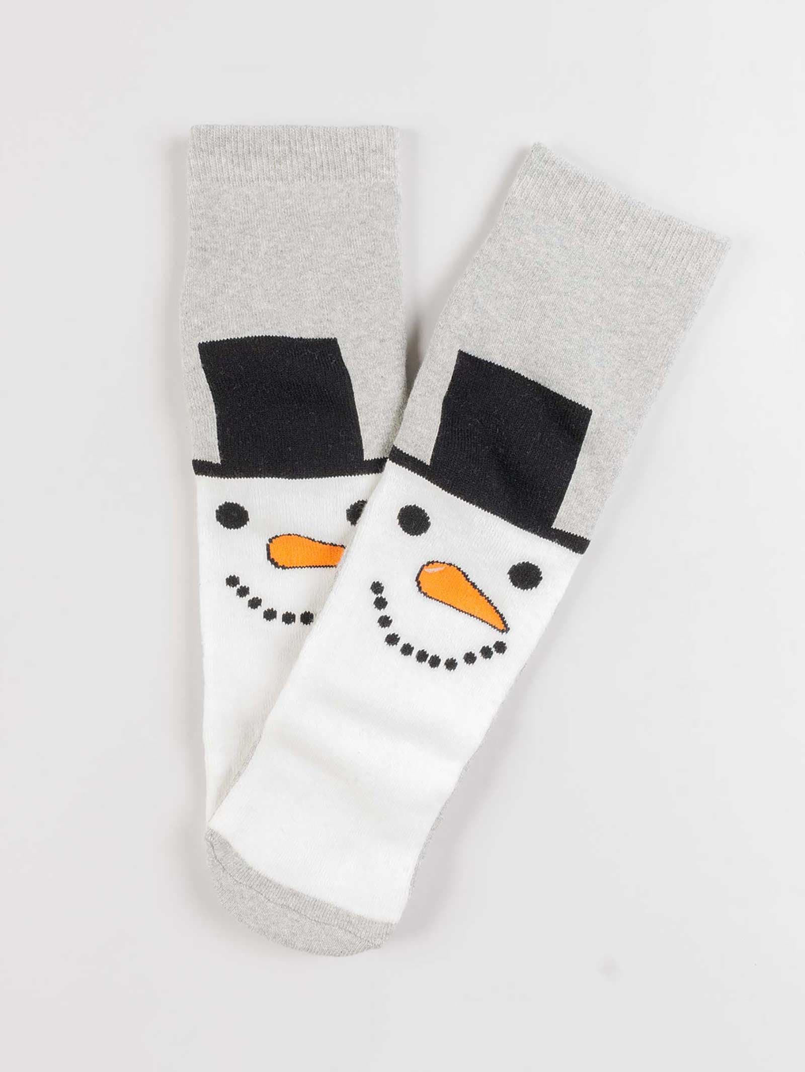 Unisex Short Christmas Socks with Snowman Design - Warm Cotton