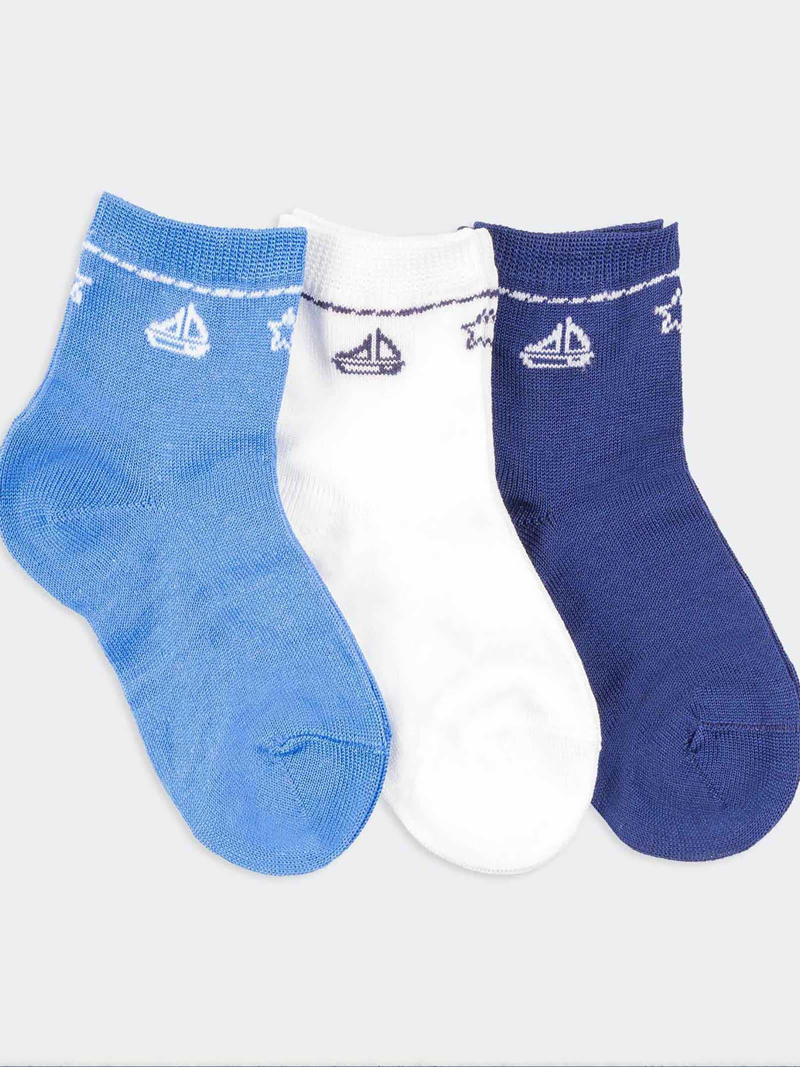 Chaussettes Courtes Bébé Motif Marin - Design Nautique - Image 1