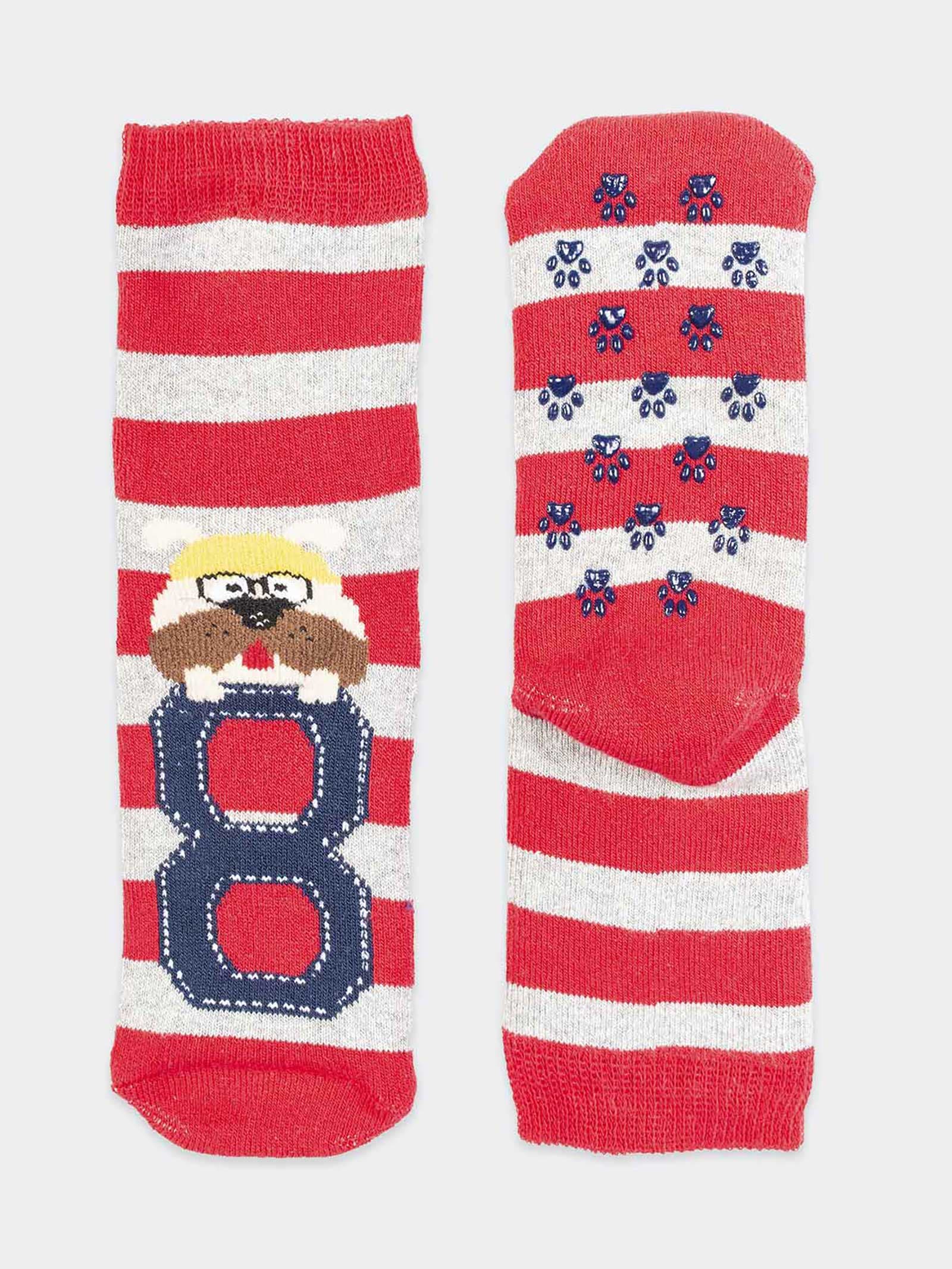 Baby Non-Slip Warm Cotton Socks - Striped Pattern - Image 1