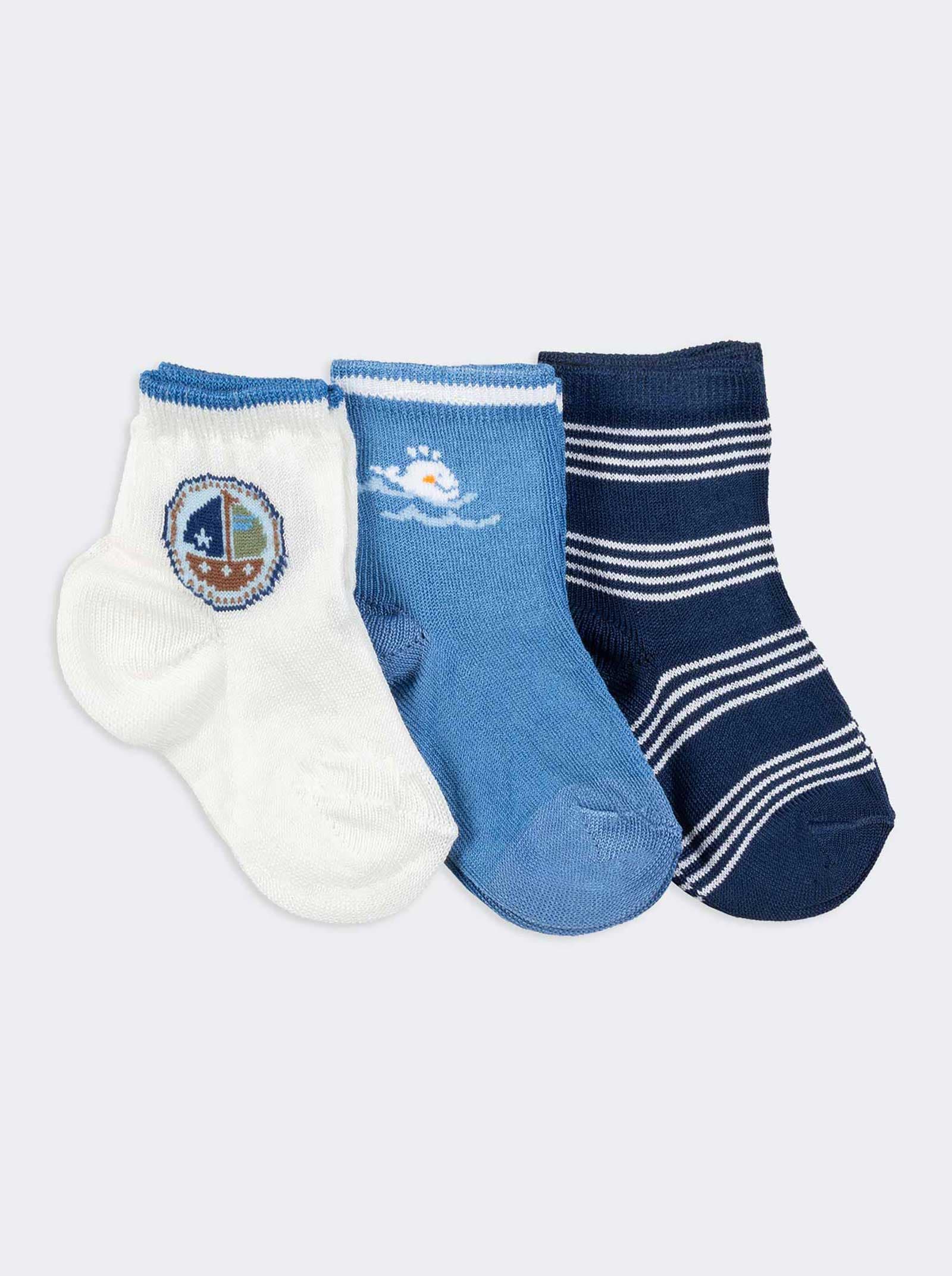 Baby Summer Socks with Nautical Patterns - Breathable Cotton set - Image 1