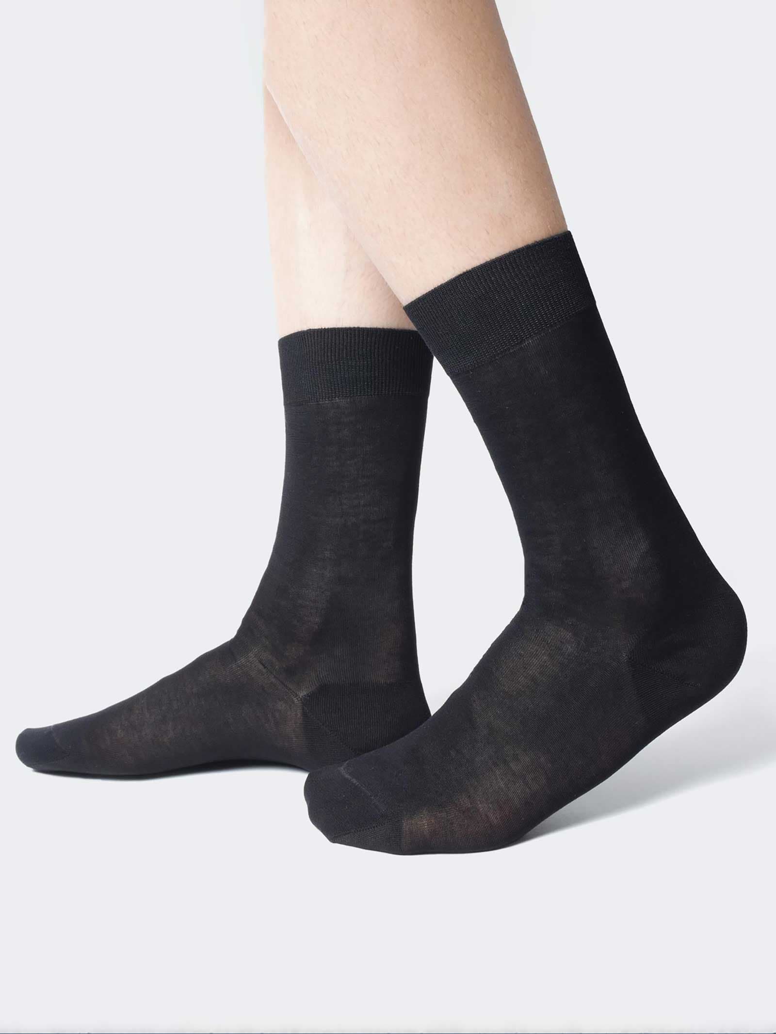 Calcetines cortos 100% Lisle Thread lisos - 6 Pares - Image 1