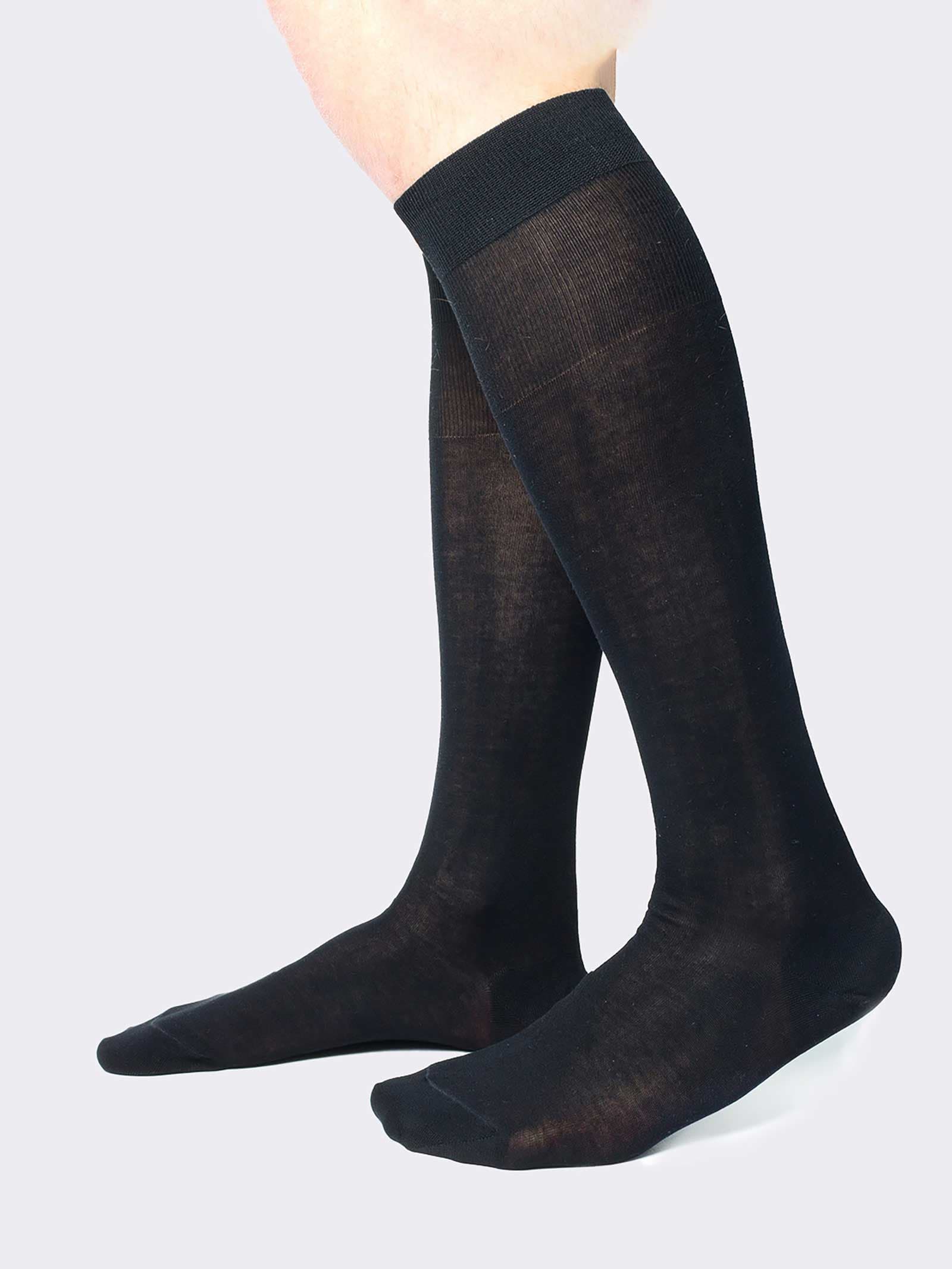 Boardroom Men's Cotton Dress Socks - Knee High Over The Calf - Solid Business Socks For Formal & Casual Wear (Size 8-12) - Made In USA
