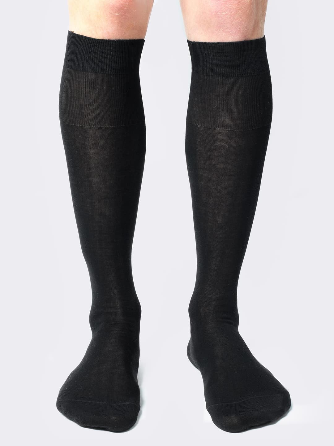 Plain 100% Filo di Scozia Cotton Knee high socks - 6 pairs