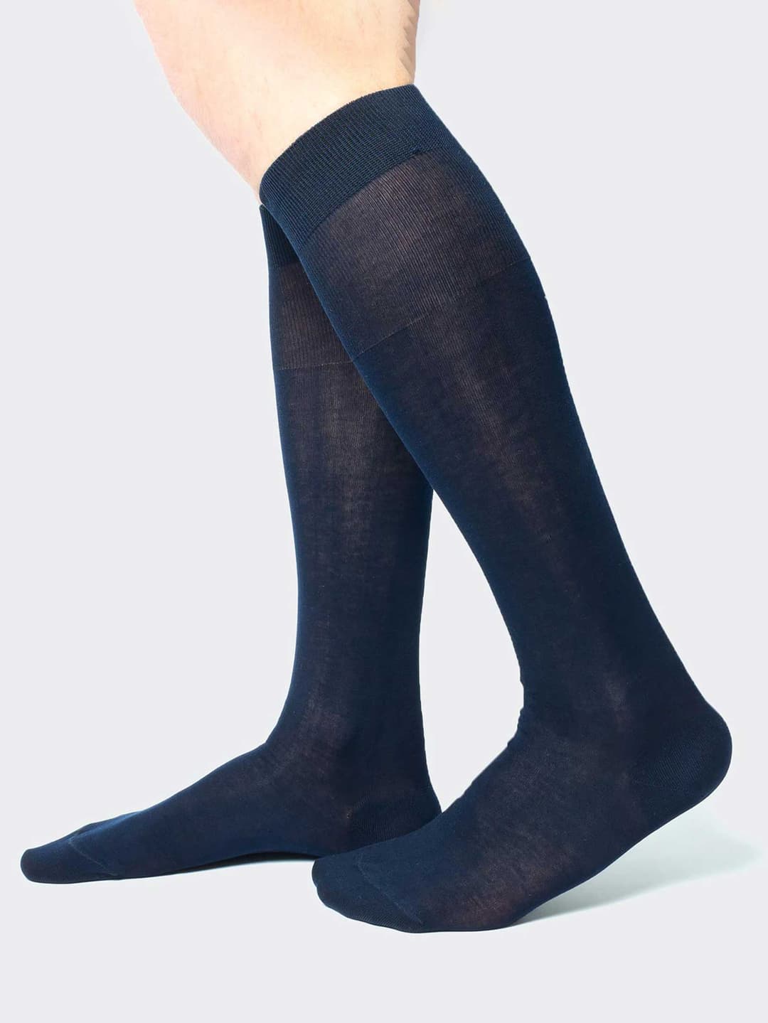 Plain 100% Filo di Scozia Cotton Knee high socks - 6 pairs