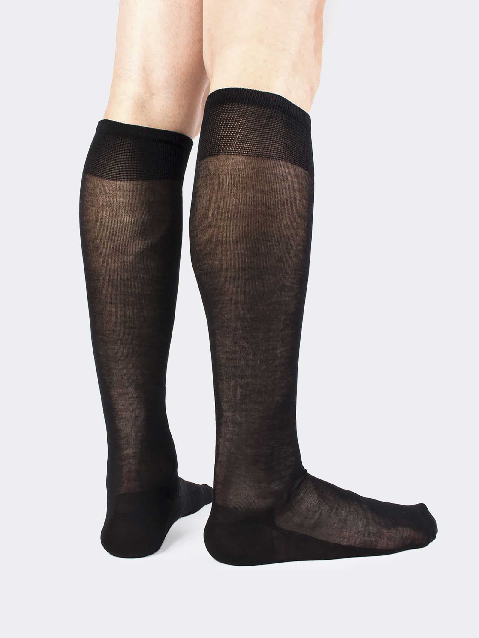 Chaussettes hautes lisses 100% Coton fil d'Écosse Chiffon - Fabriqué en Italie - Image 2