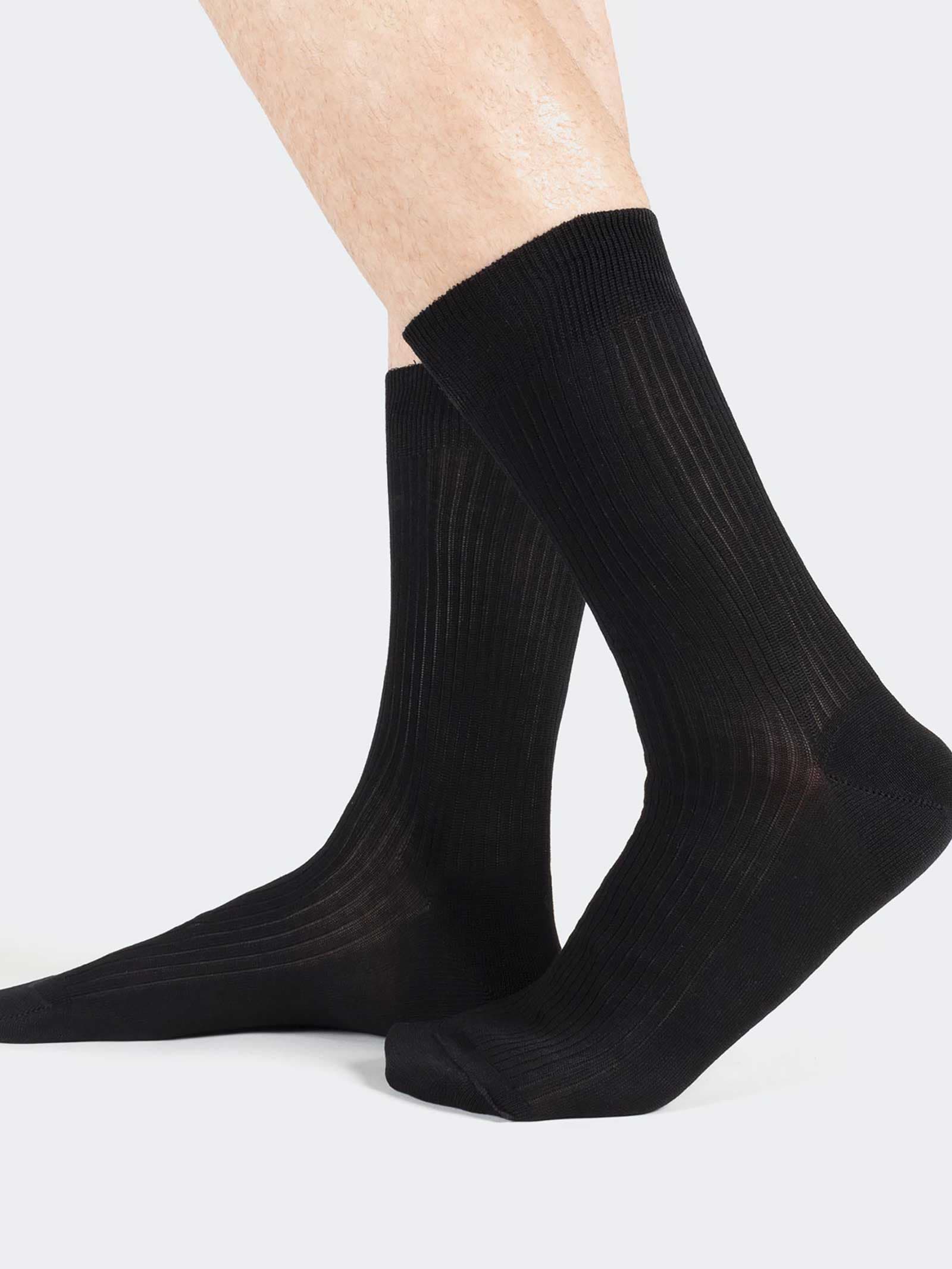Chaussettes courtes à côtes en coton fil d'Écosse élastique - Fabriqué en Italie - Image 1