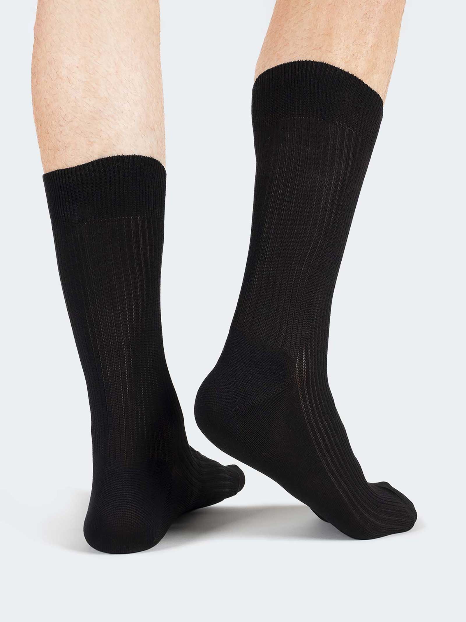 Chaussettes courtes à côtes en coton fil d'Écosse élastique - Fabriqué en Italie - Image 2