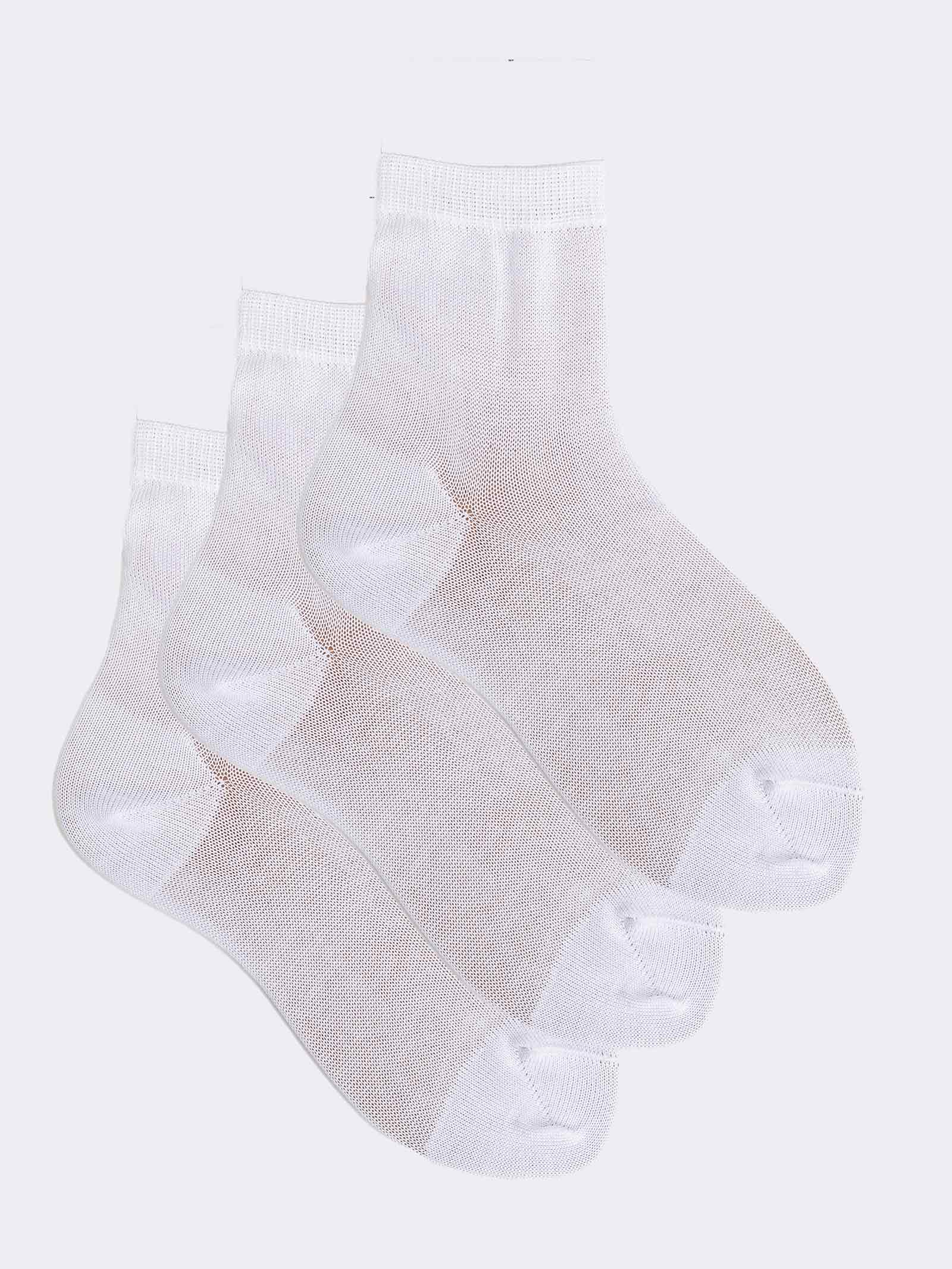 3 Pares de Calcetines Cortos de Niño Color Sólido - Algodón Fresco - Image 1