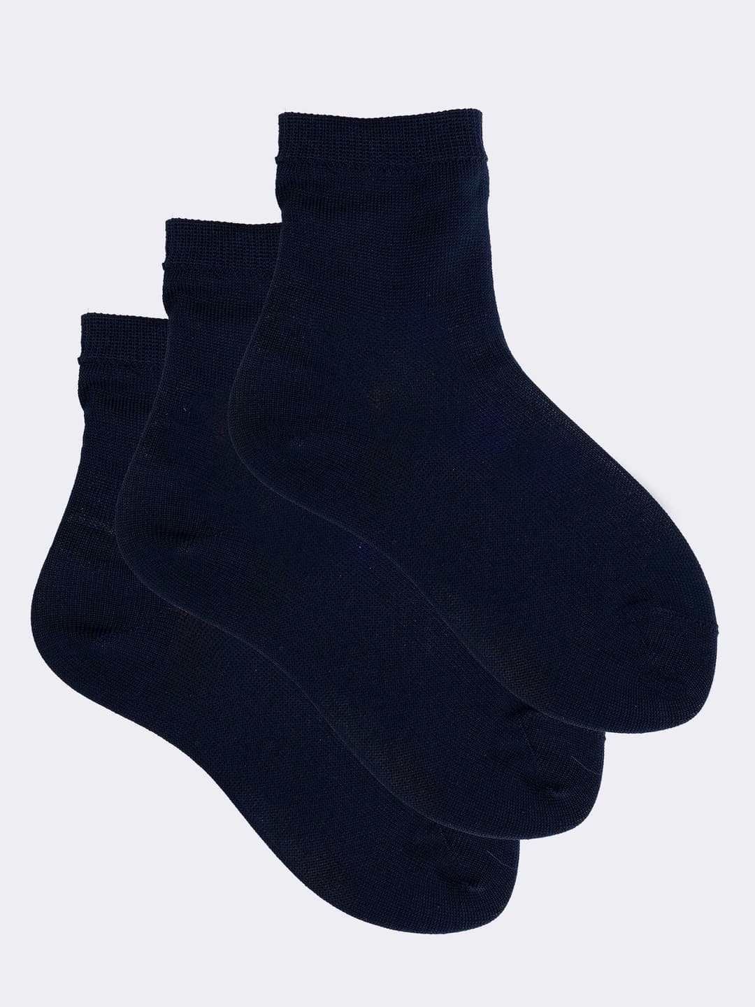 3 Paia Calzini Corti Bambino Tinta Unita - Fresco Cotone