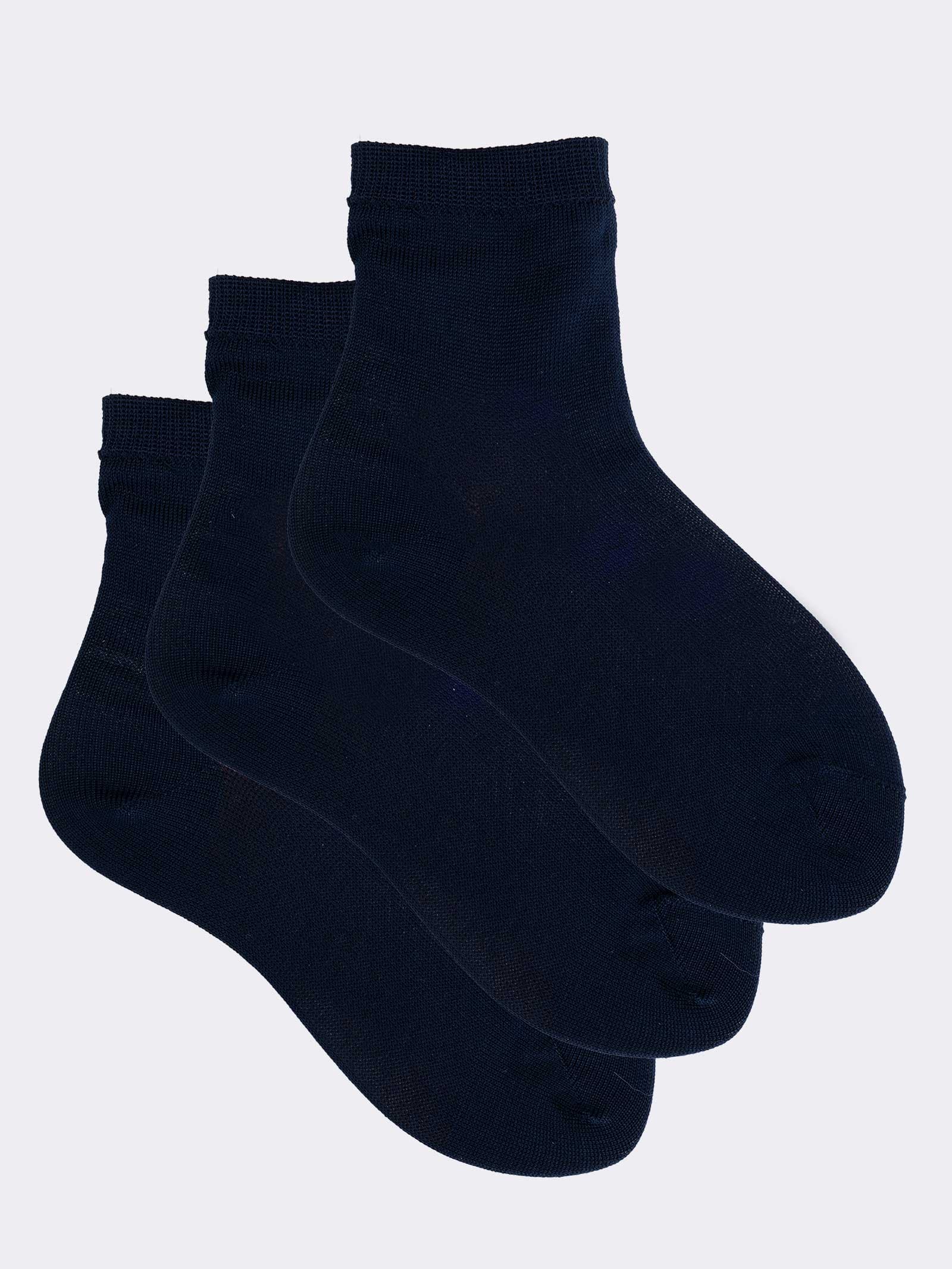 3 Pares de Calcetines Cortos de Niño Color Sólido - Algodón Fresco