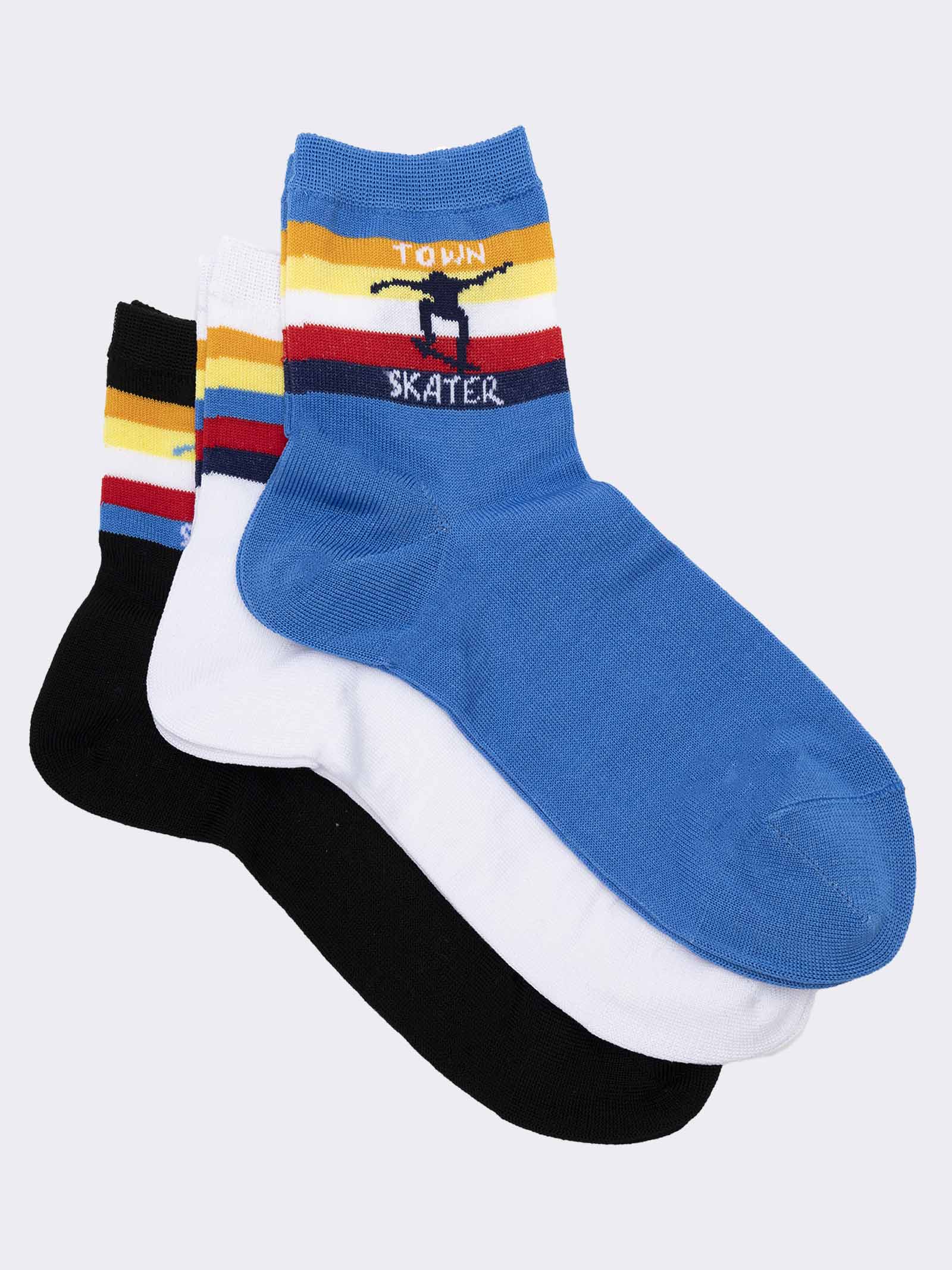 Kinder Kurze Fantasie Socken - Urban Skate Design - Image 1