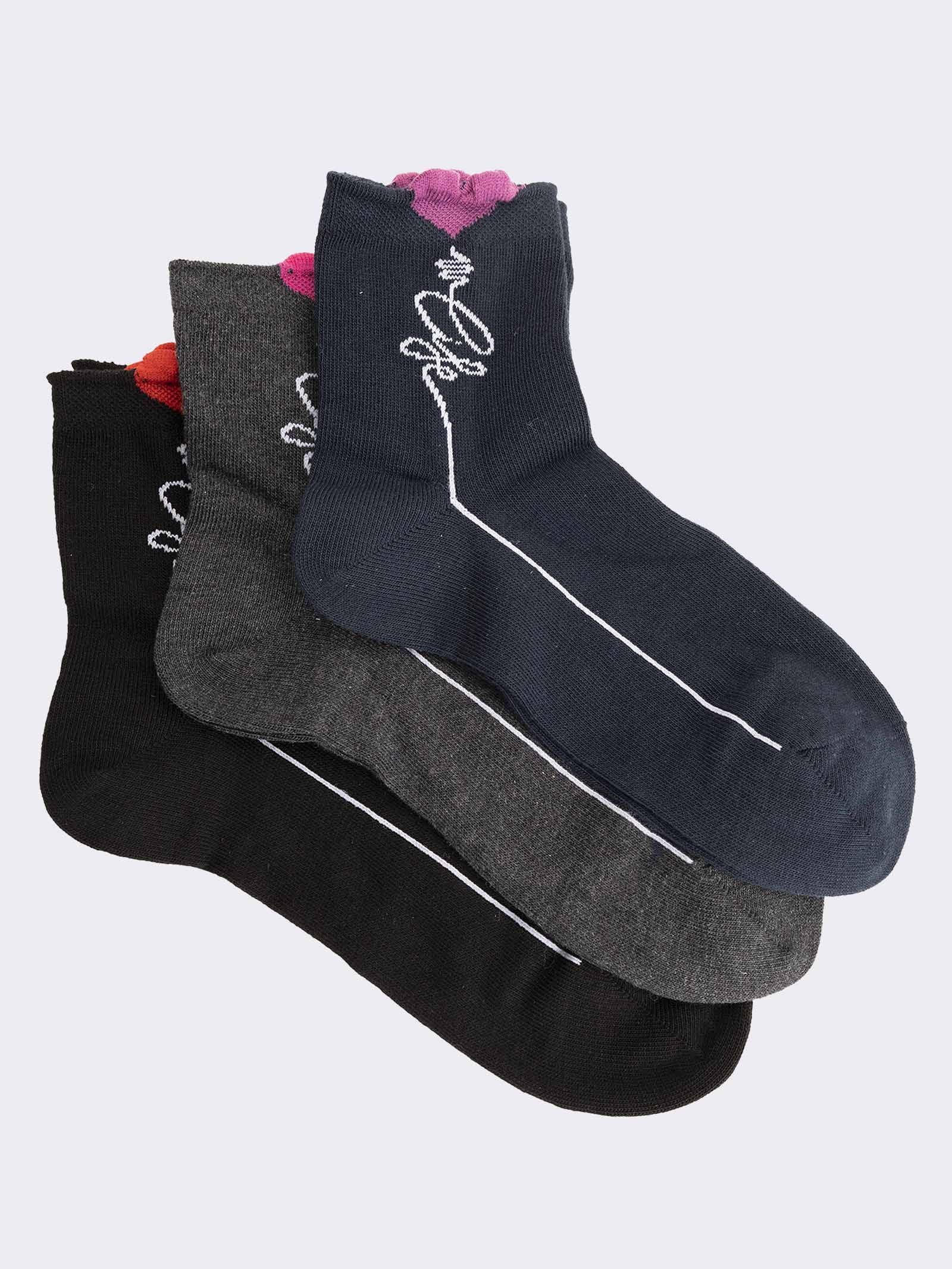 Mädchen Kurzsocken mit Fantasiemuster - Elegantes Blumendesign - Image 1