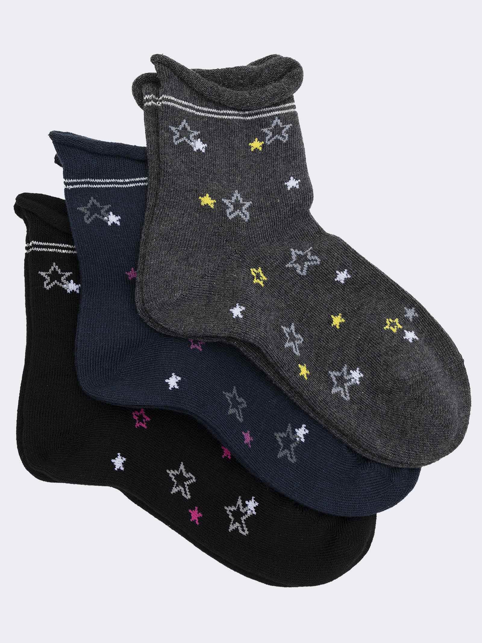 Calcetines Cortos con Estrellas para Niña - Algodón Cálido de Invierno - Image 1