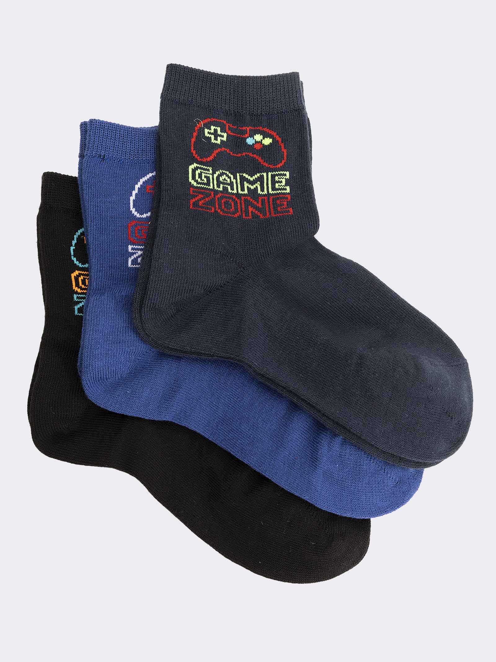 Kids Gaming Socks - Cotton Ankle Socks with Controller Pattern - Image 1