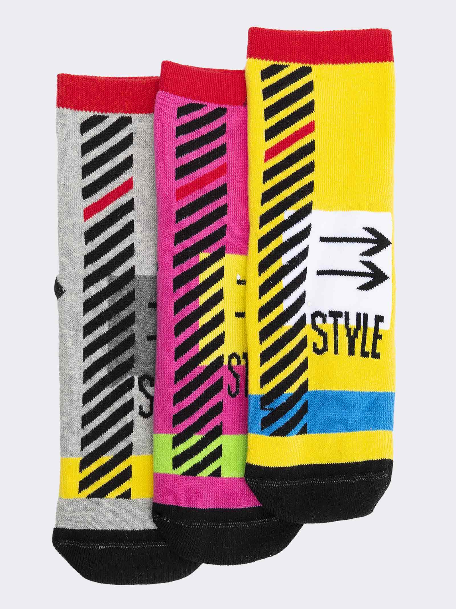 Rutschfeste Kindersocken mit geometrischem Design - Warme Baumwolle - Image 1