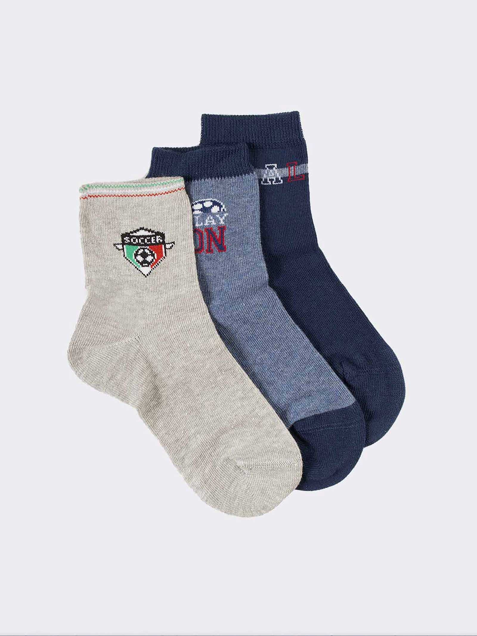 Kinder Sportsocken 3er-Pack - Fußball-Design - Image 1