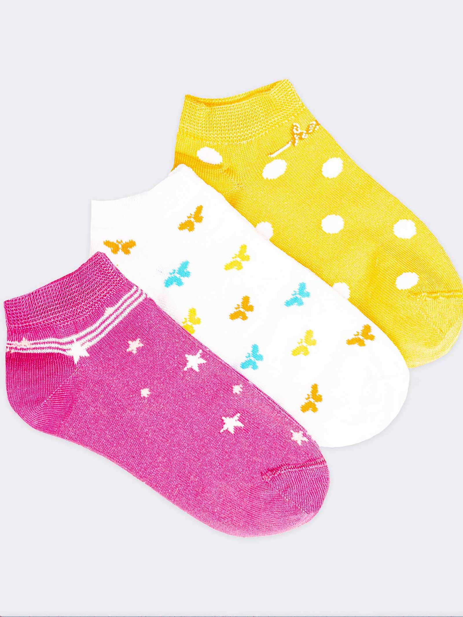Mädchen Kurzsocken mit Muster aus Kühler Baumwolle