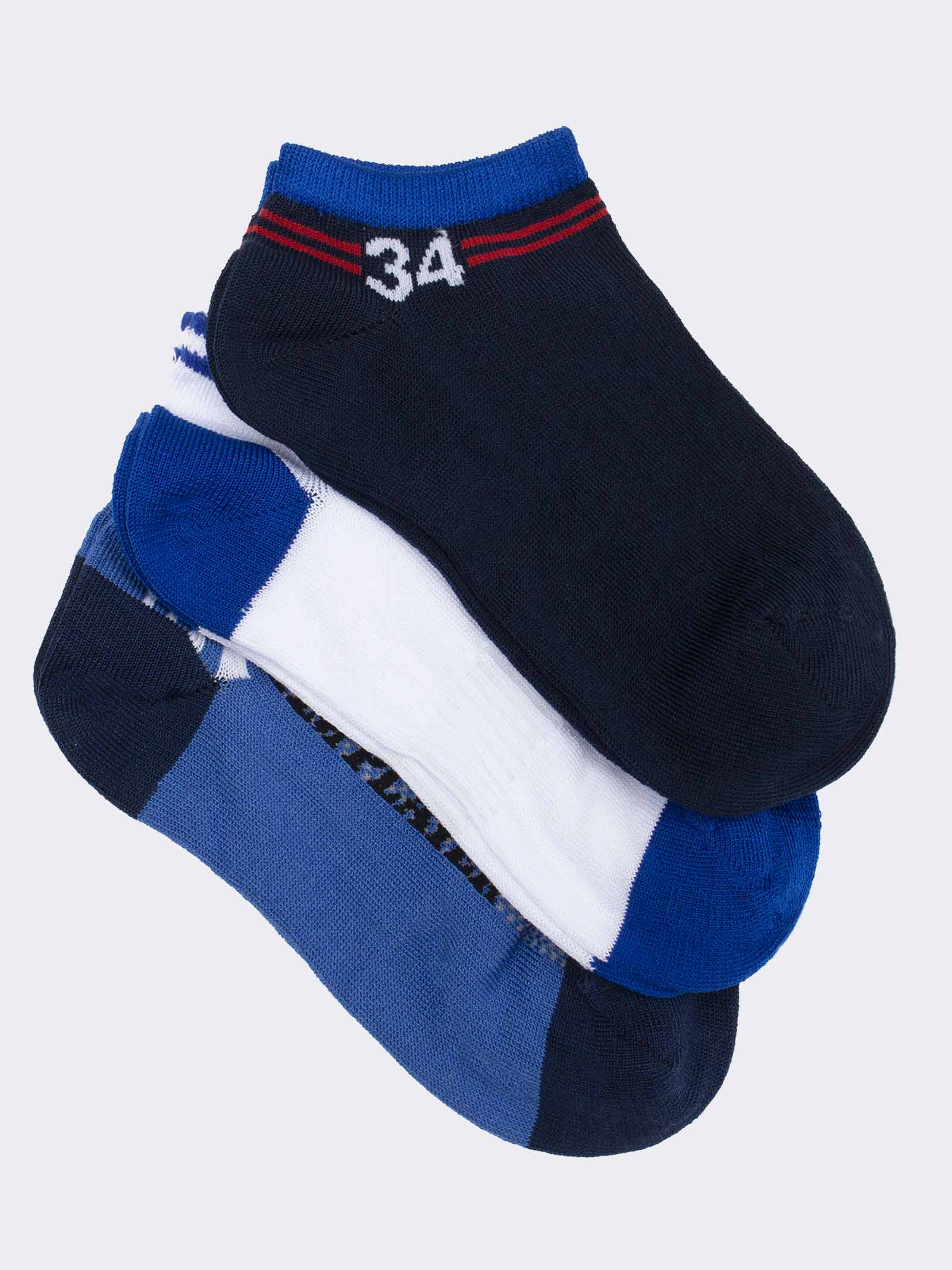 Kids' Sports Ankle Socks - Fancy Pattern Design in Fresh Cotton - Image 1