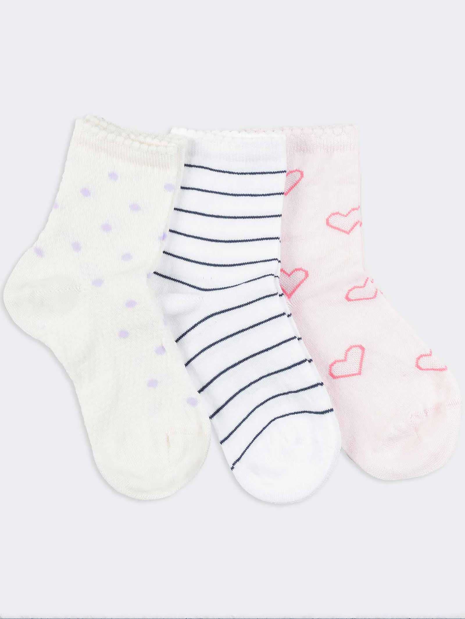 Girls' Patterned Short Socks - Playful and Fashionable Design - Image 1
