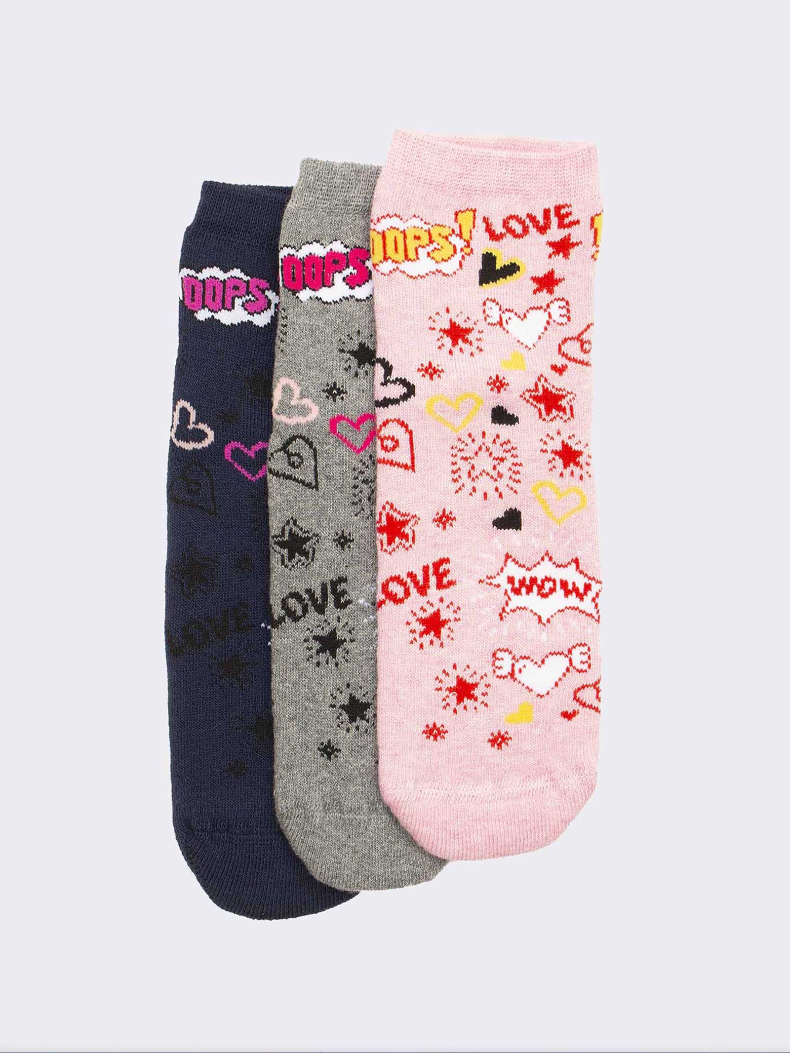 Kinder Rutschfeste Socken mit Herzen - Warme Baumwolle - Image 1