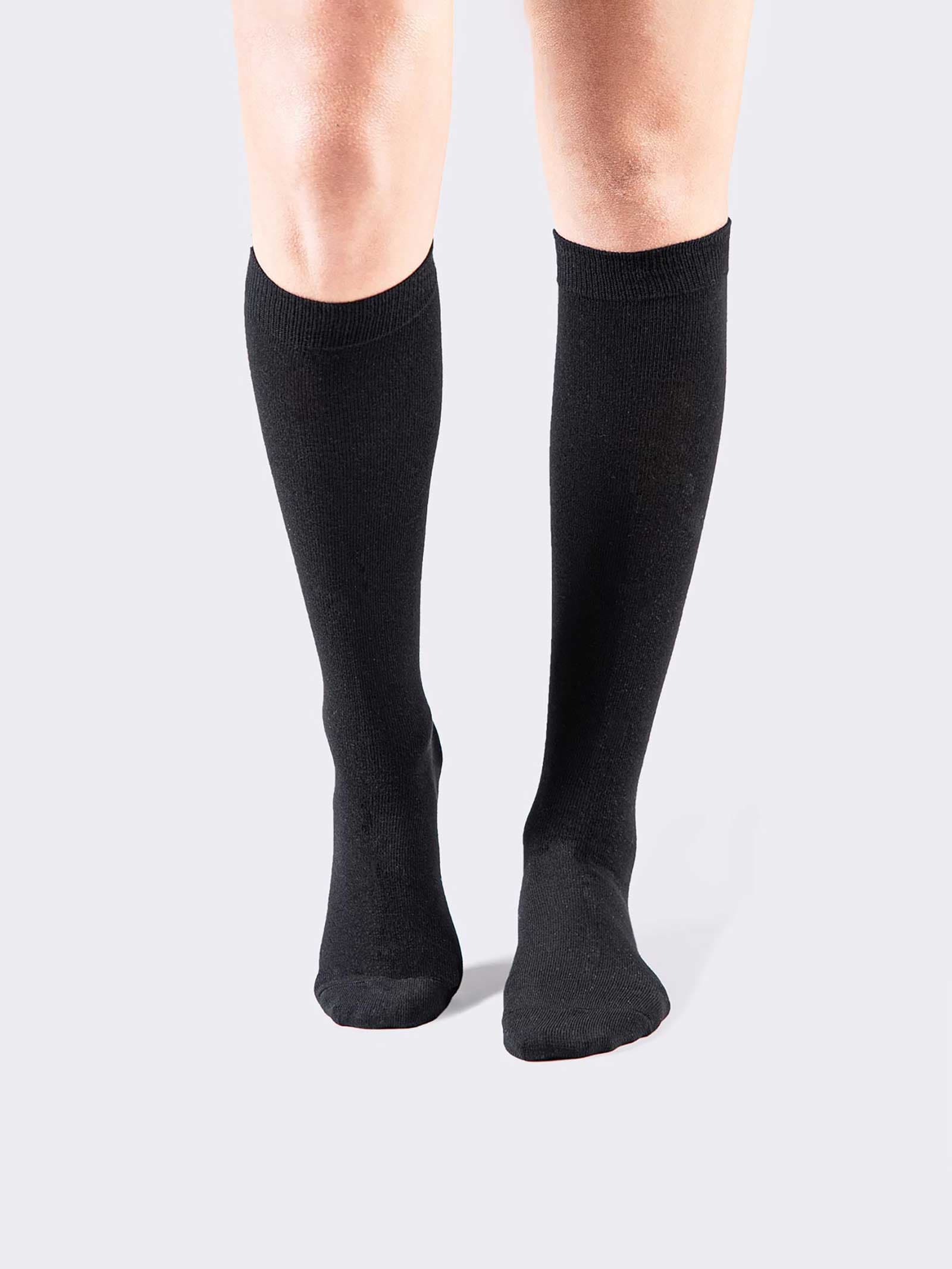 Chaussettes Hautes Femme en Coton Chaud - Élégantes Mi-bas - Image 2