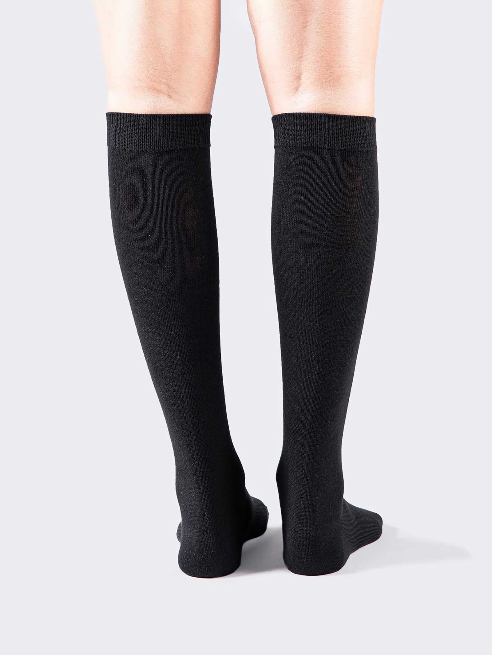 Chaussettes Hautes Femme en Coton Chaud - Élégantes Mi-bas - Image 3