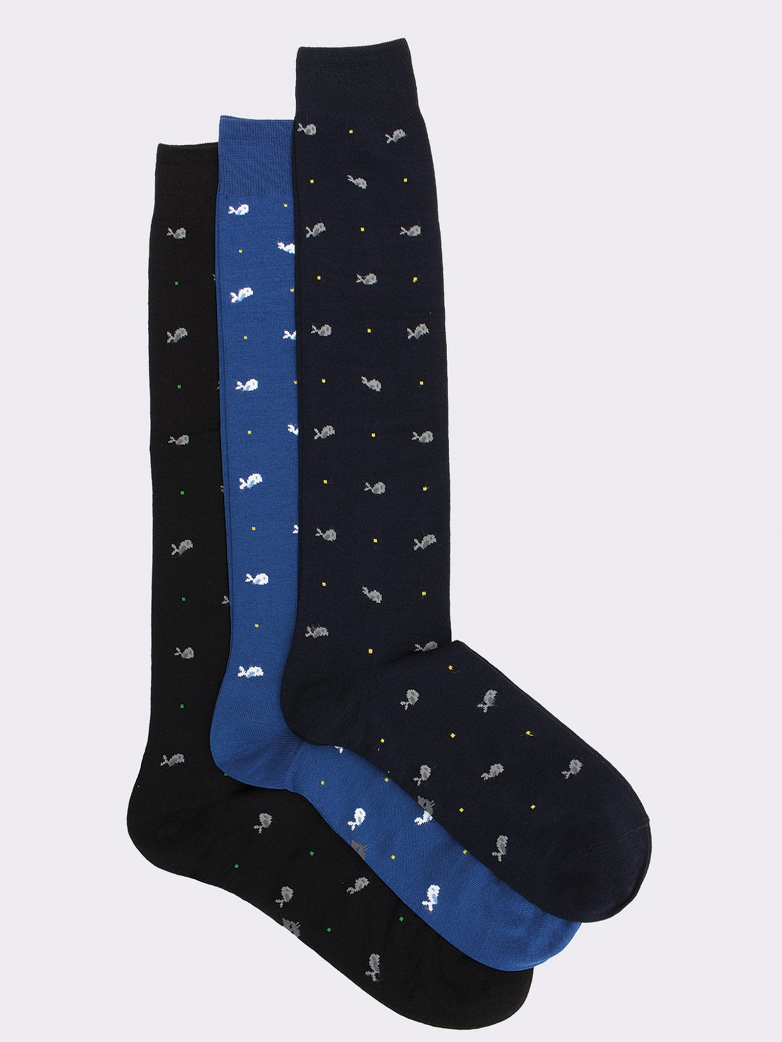 Men's Long Patterned Cotton Socks - Elegant and Comfortable - Image 1