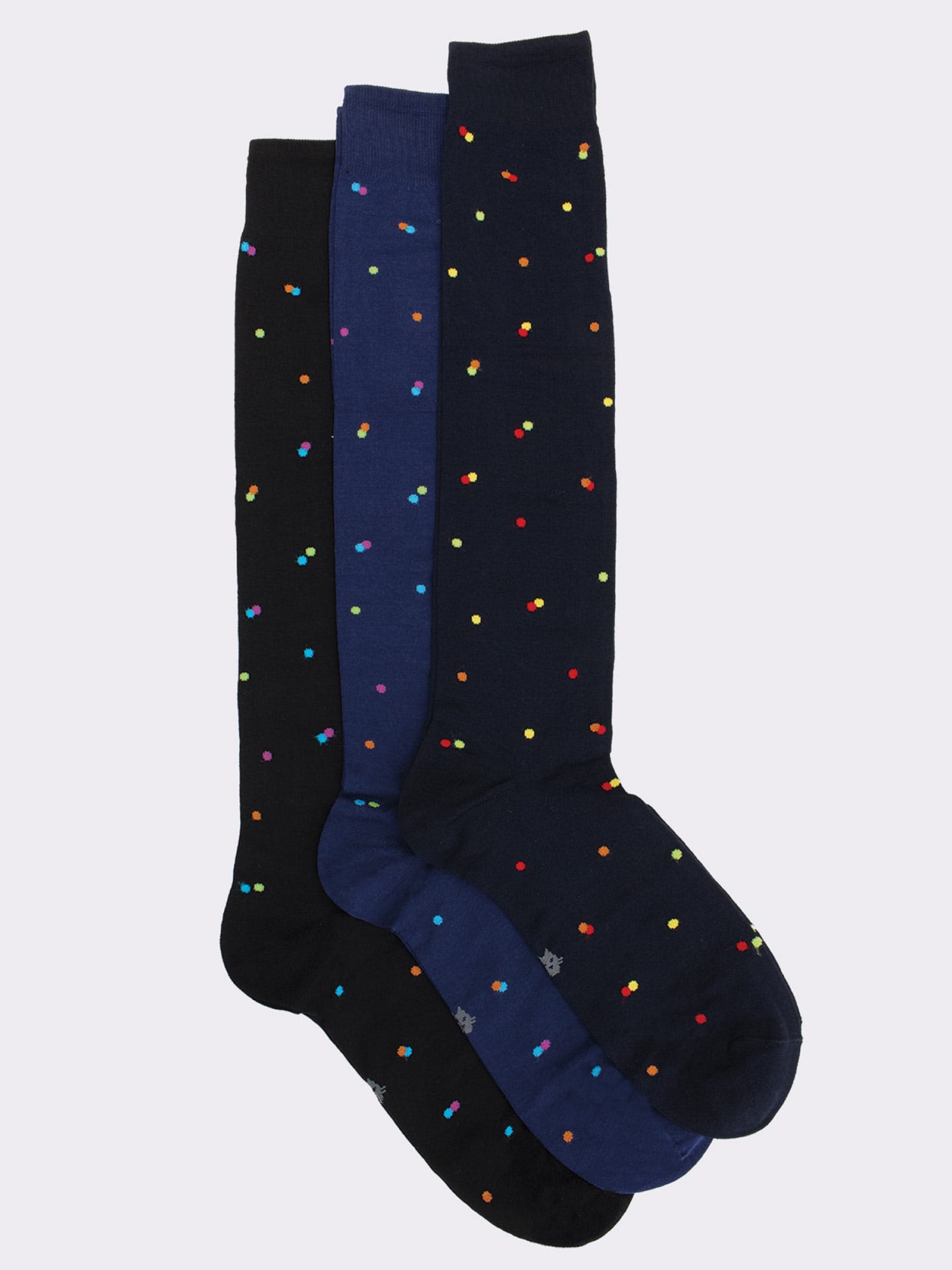 Calcetines Largos de Algodón para Hombre con Diseño de Lunares - Image 1