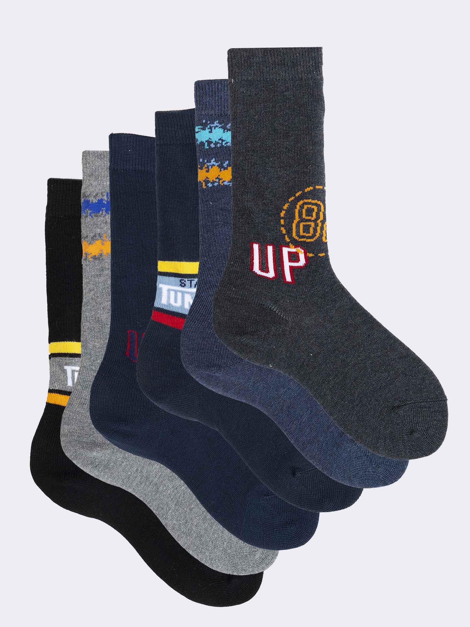 Pack 6 Pares Calcetines Altos Niño - Colección Patrones Modernos