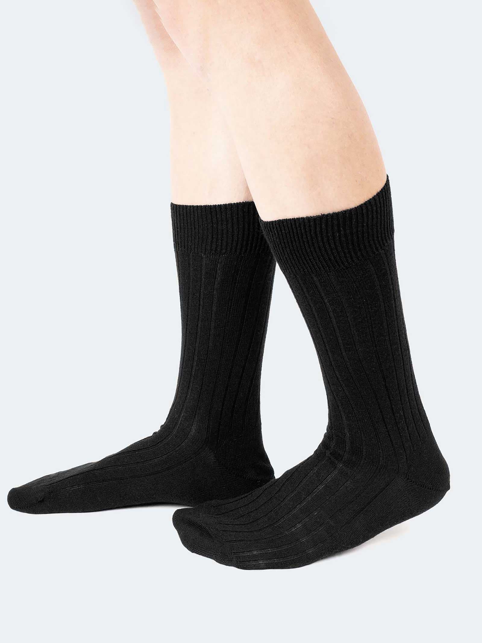 Short Ribbed Socks Pure Lambswool 100% Wool - Made in Italy - Image 1