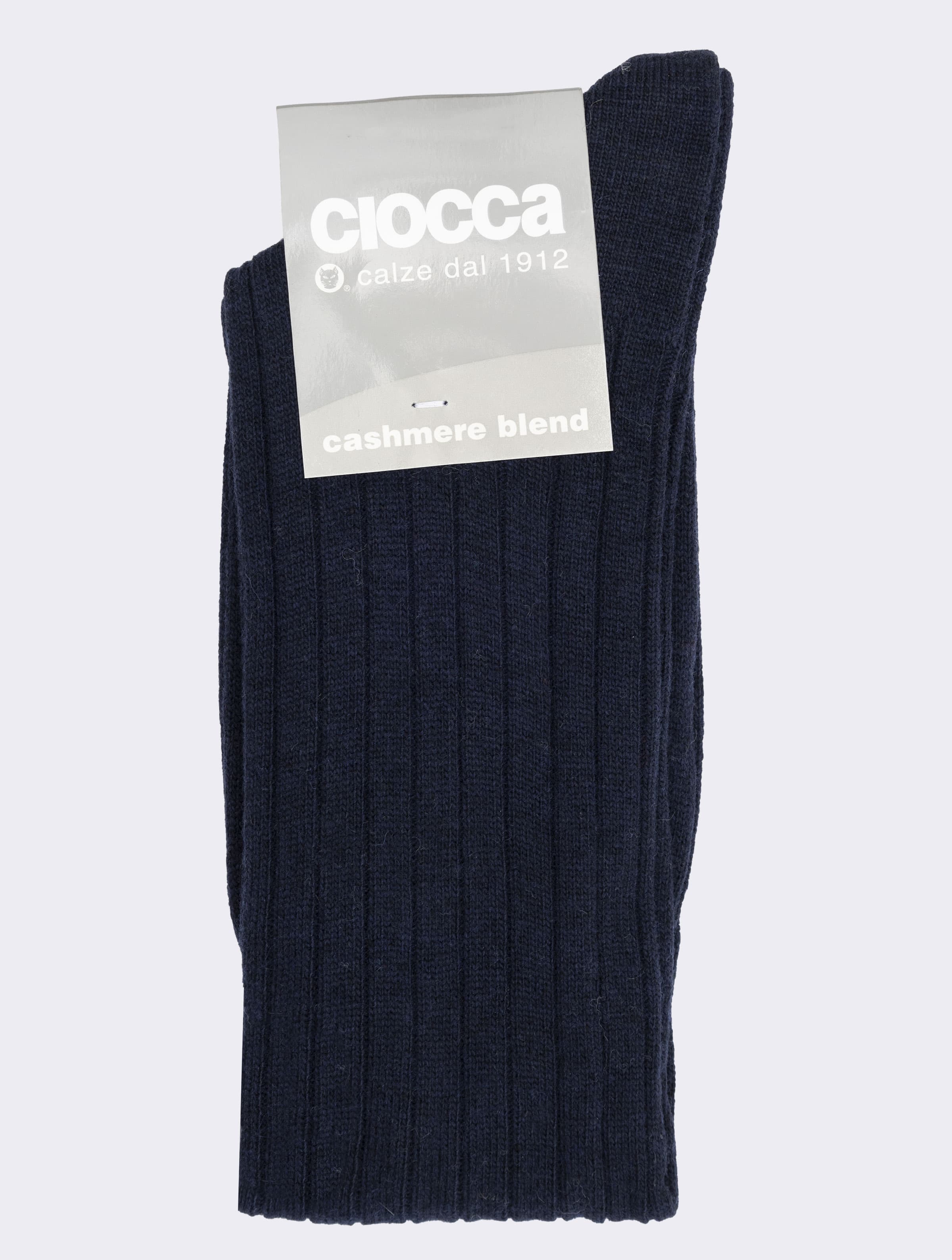 Men's Long Ribbed Cashmere Wool Blend Socks - Made in Italy - Image 3