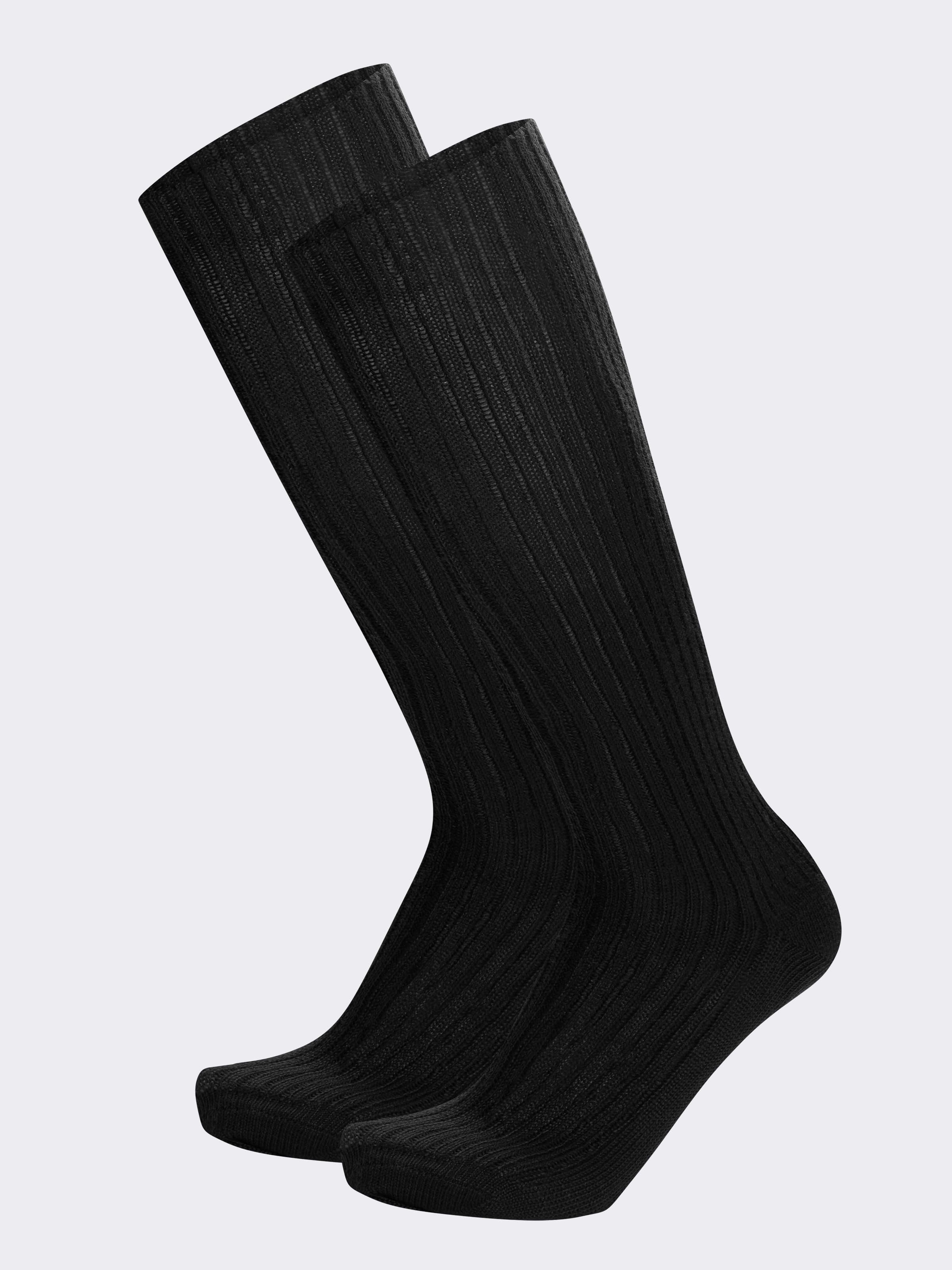 Men's Long Thick Wool Ribbed Socks - Made in Italy - Image 3