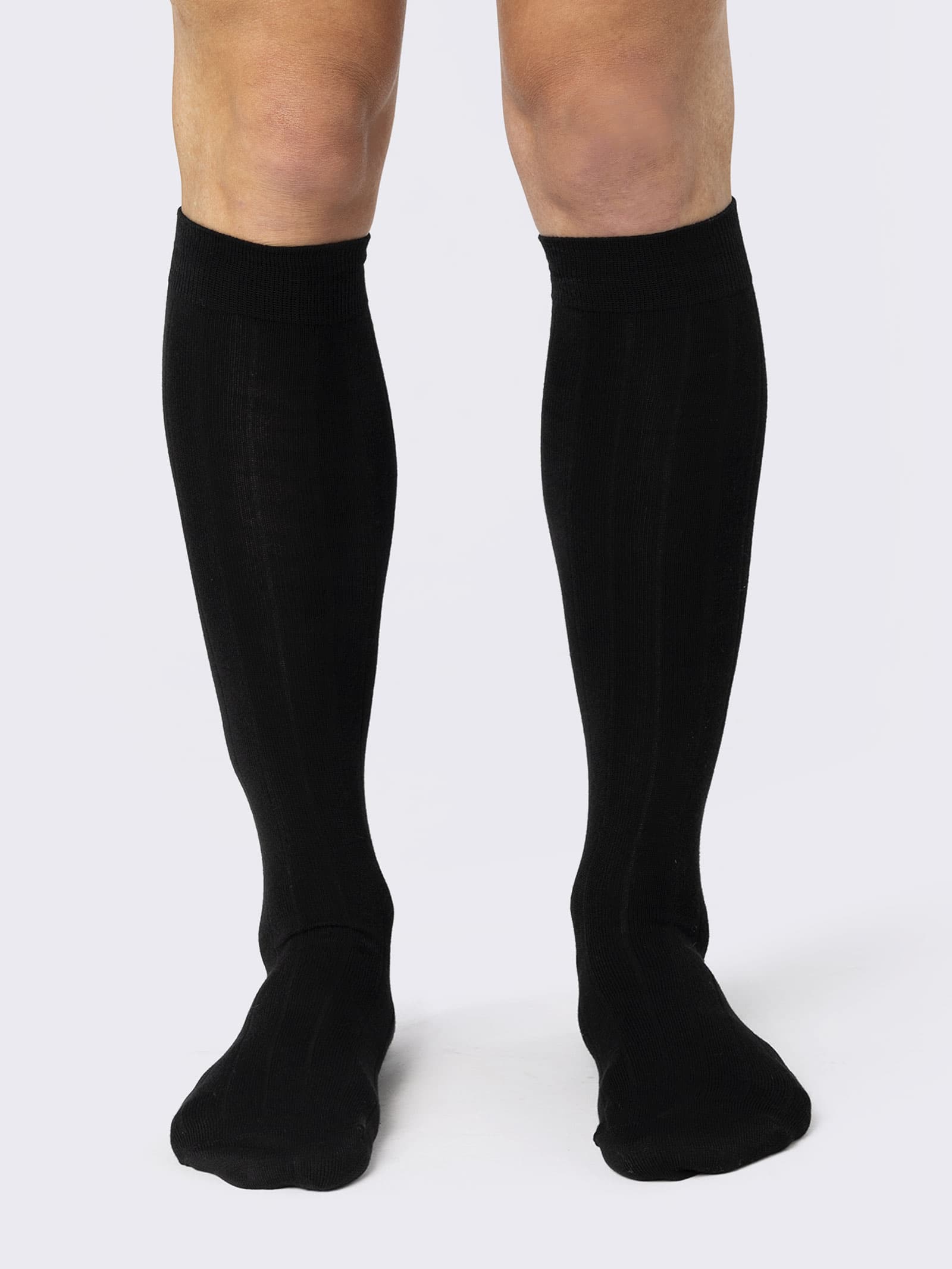 Men's Long Socks with Wide Ribbing, Durable Warm Twisted Cotton - 6 Pairs - Image 2