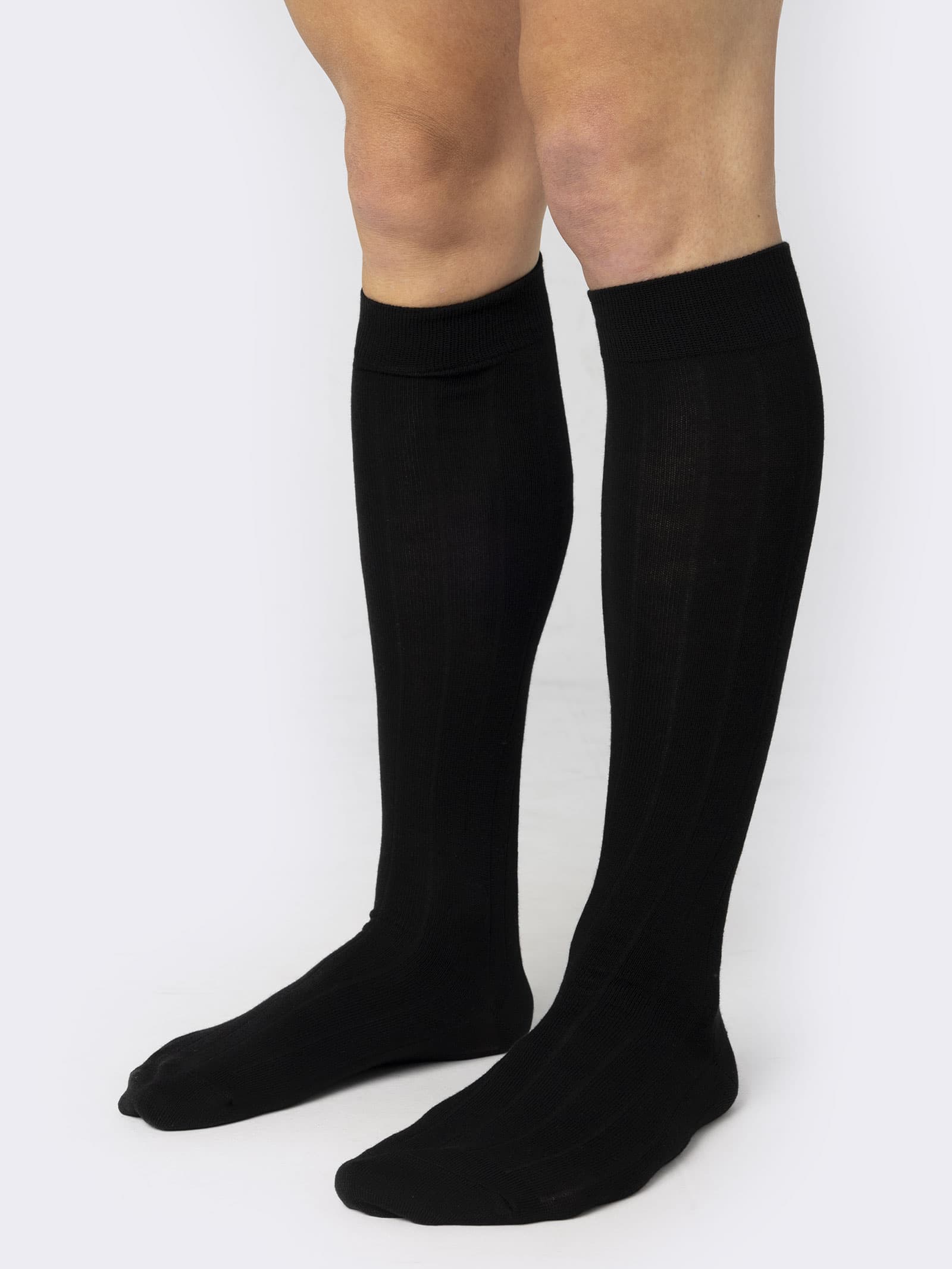 Men's Long Socks with Wide Ribbing, Durable Warm Twisted Cotton - 6 Pairs - Image 3