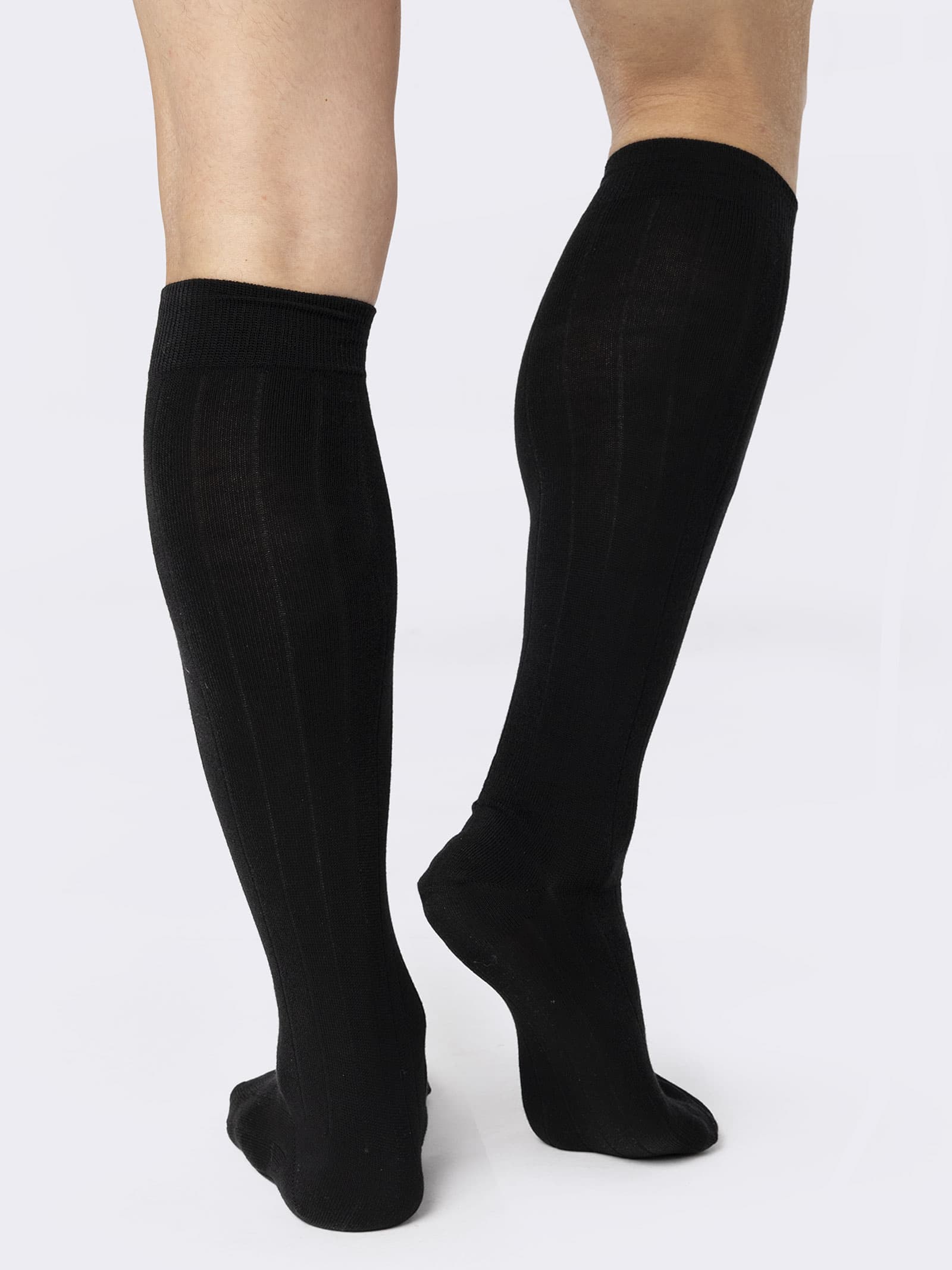 Men's Long Socks with Wide Ribbing, Durable Warm Twisted Cotton - 6 Pairs - Image 4