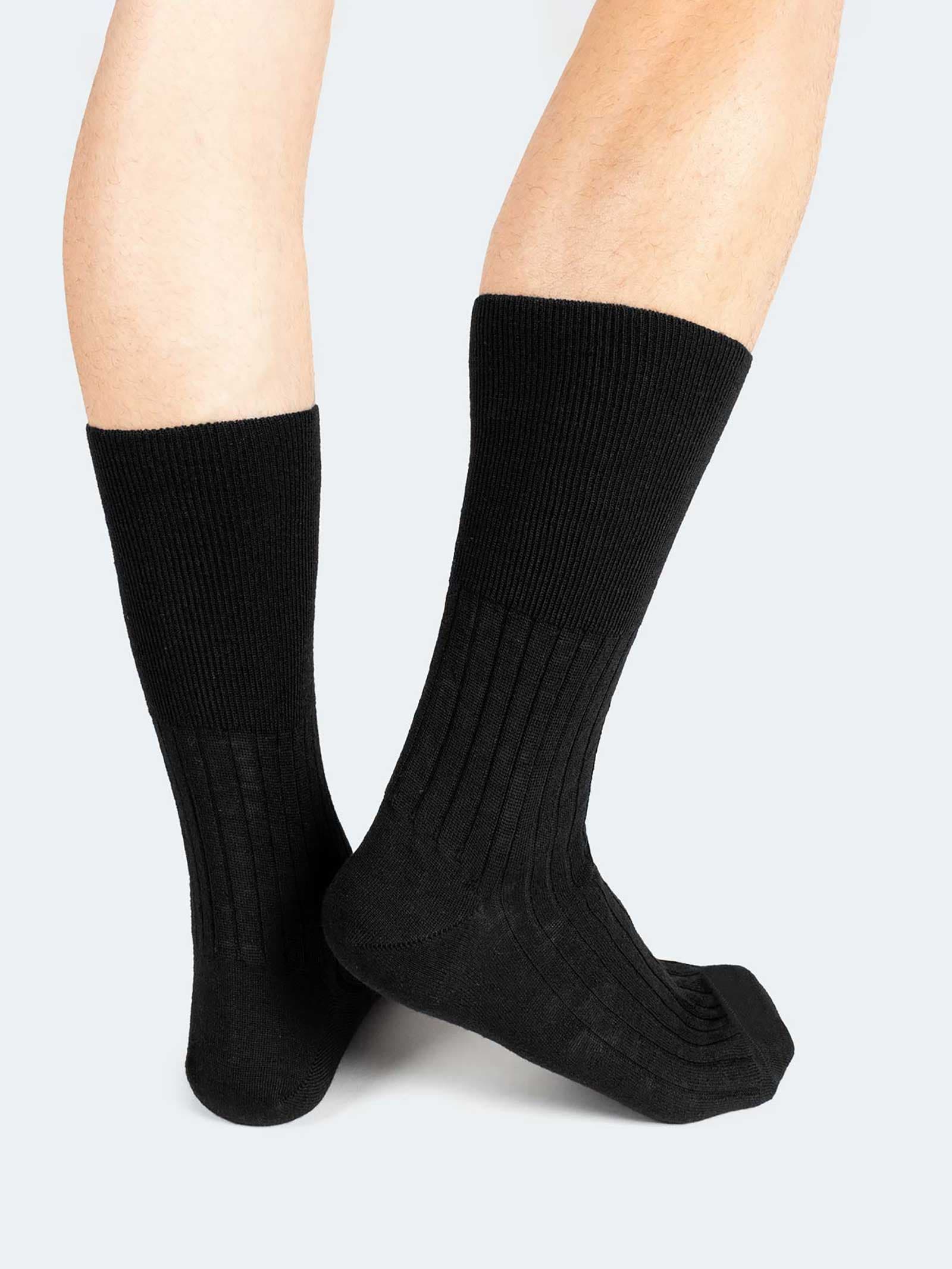 Wide Ribbed Wool Health Ankle Socks - Made in Italy - Image 2
