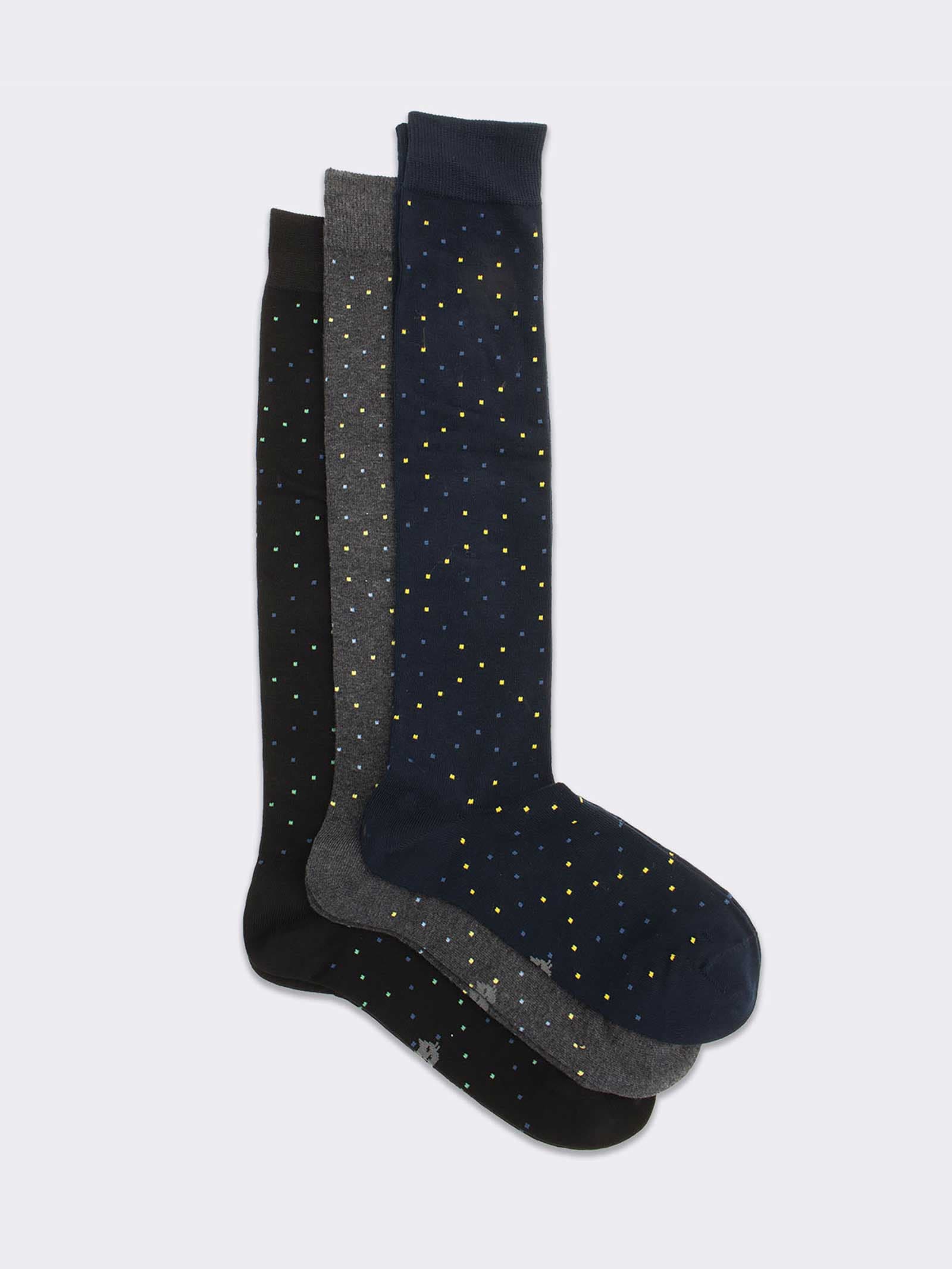 Men's Long Warm Cotton Polka dot Pattern Socks - Image 1