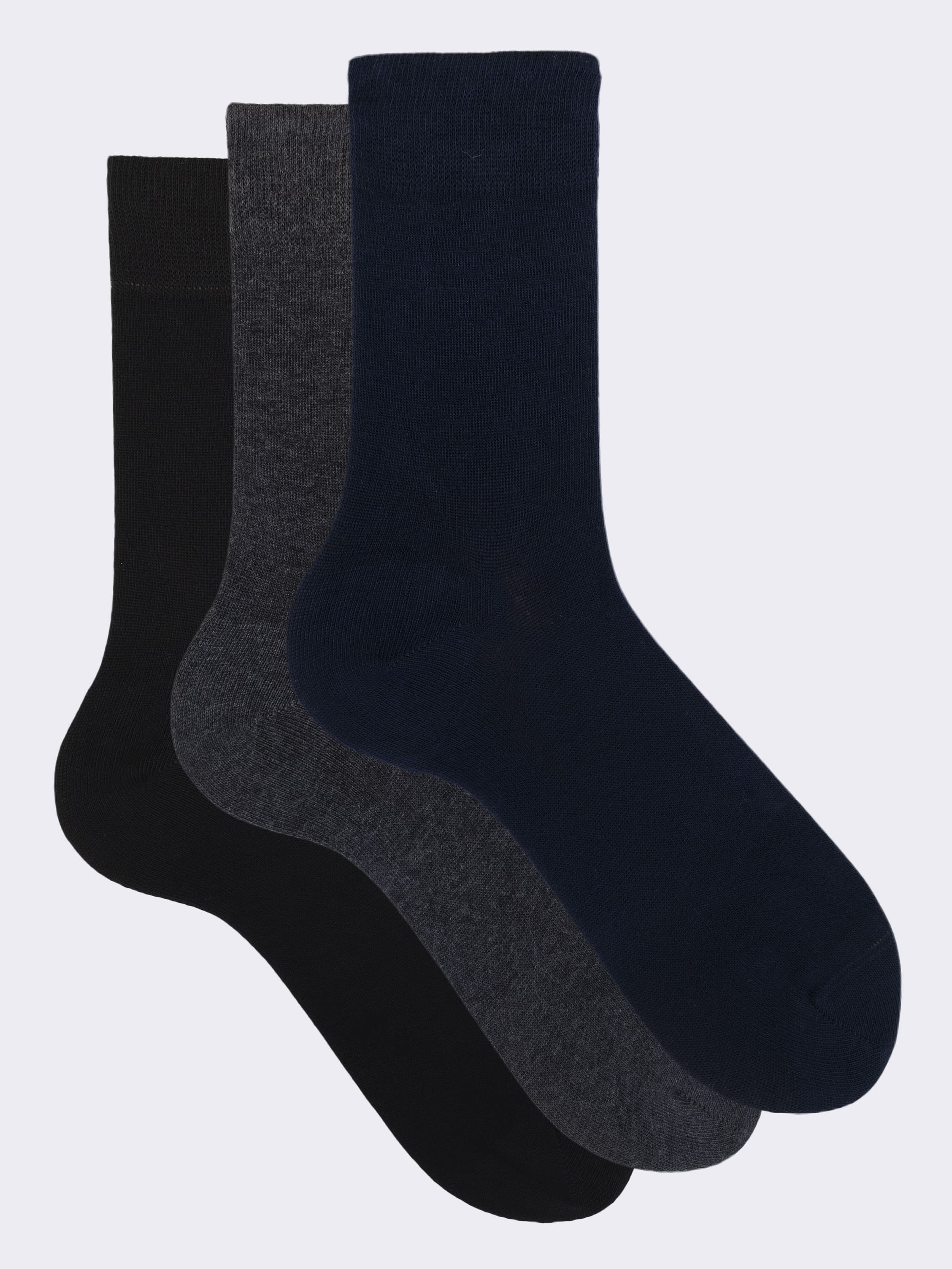 3-Pack Men's Short Warm Cotton Socks - Made in Italy - Image 1