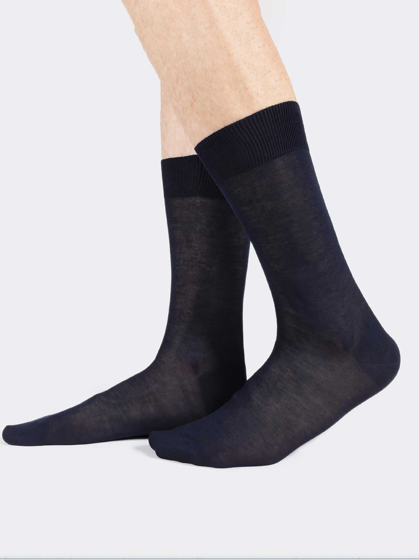 Glatte kurze Socken aus 100% Filo di Scozia Baumwolle - Made in Italy
