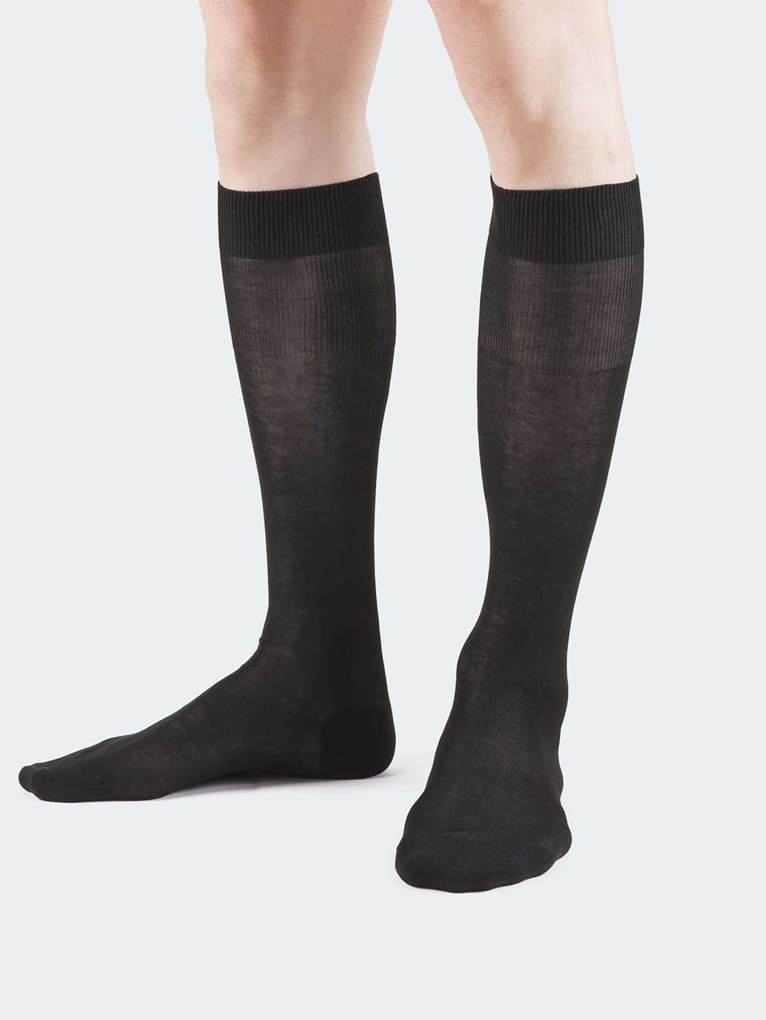 Calze lunghe 100% cotone Filo di Scozia lisce - Made in Italy