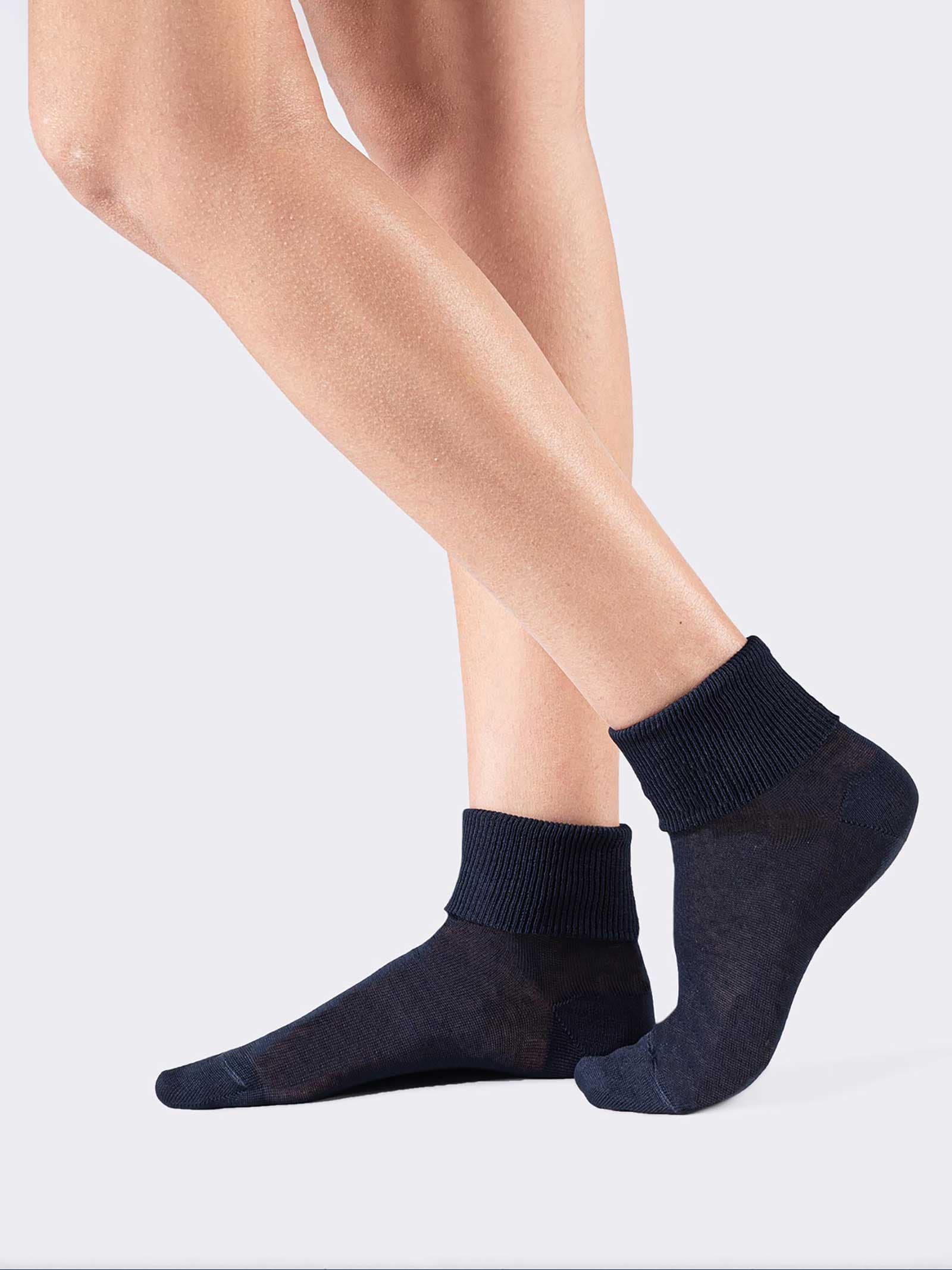 Damen Kurze Socken aus Frischer Baumwolle mit Umschlag