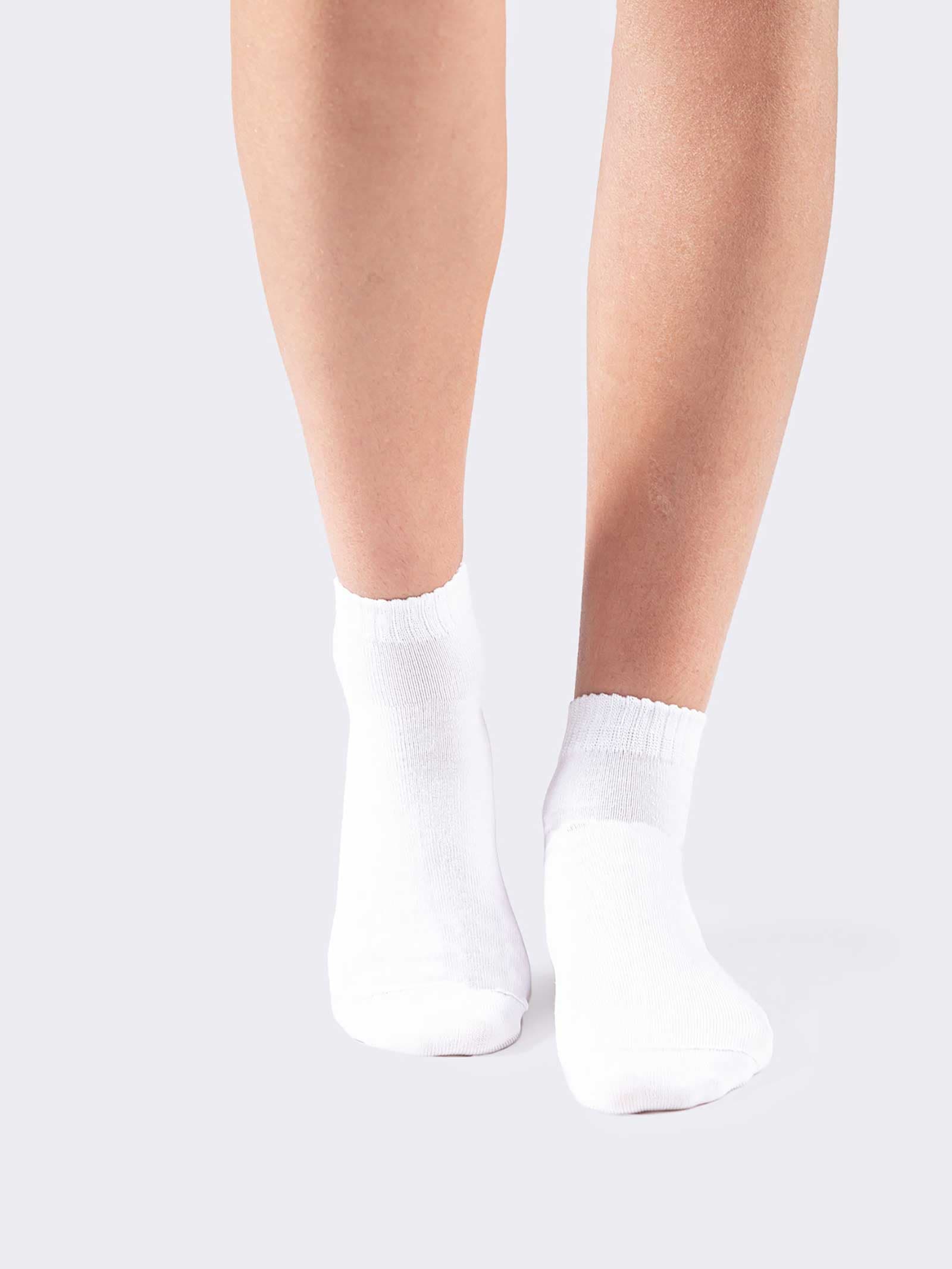 Women's Short Cotton Socks with Sporty Cuff - Made in Italy - Image 2