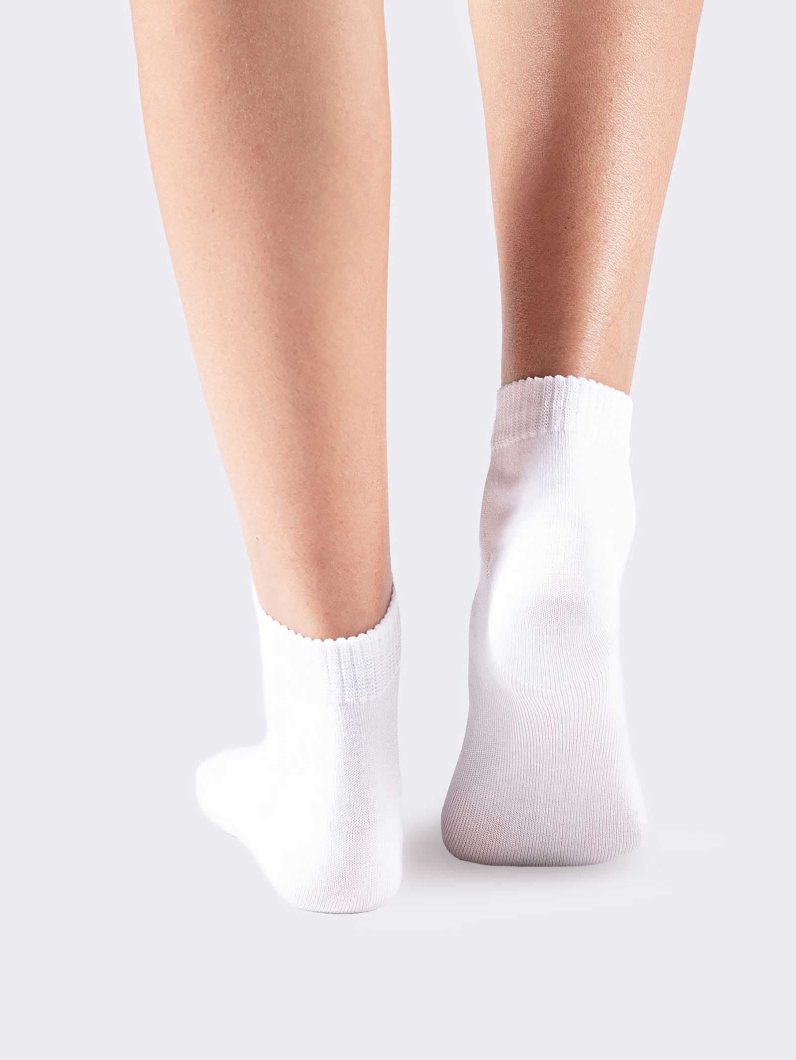 Women's Short Cotton Socks with Sporty Cuff - Made in Italy - Image 3